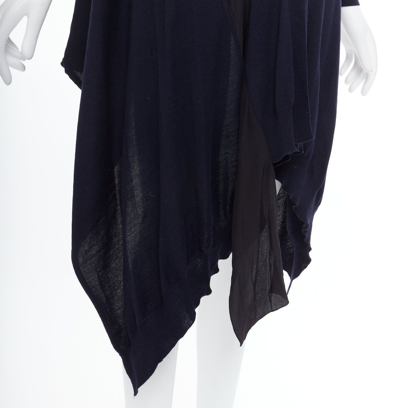 Stella McCartney STELLA MCCARTNEY 2017 navy contrast material high low cardigan IT34 XS Size XXS / US 00 / IT 34 - 2 Thumbnail