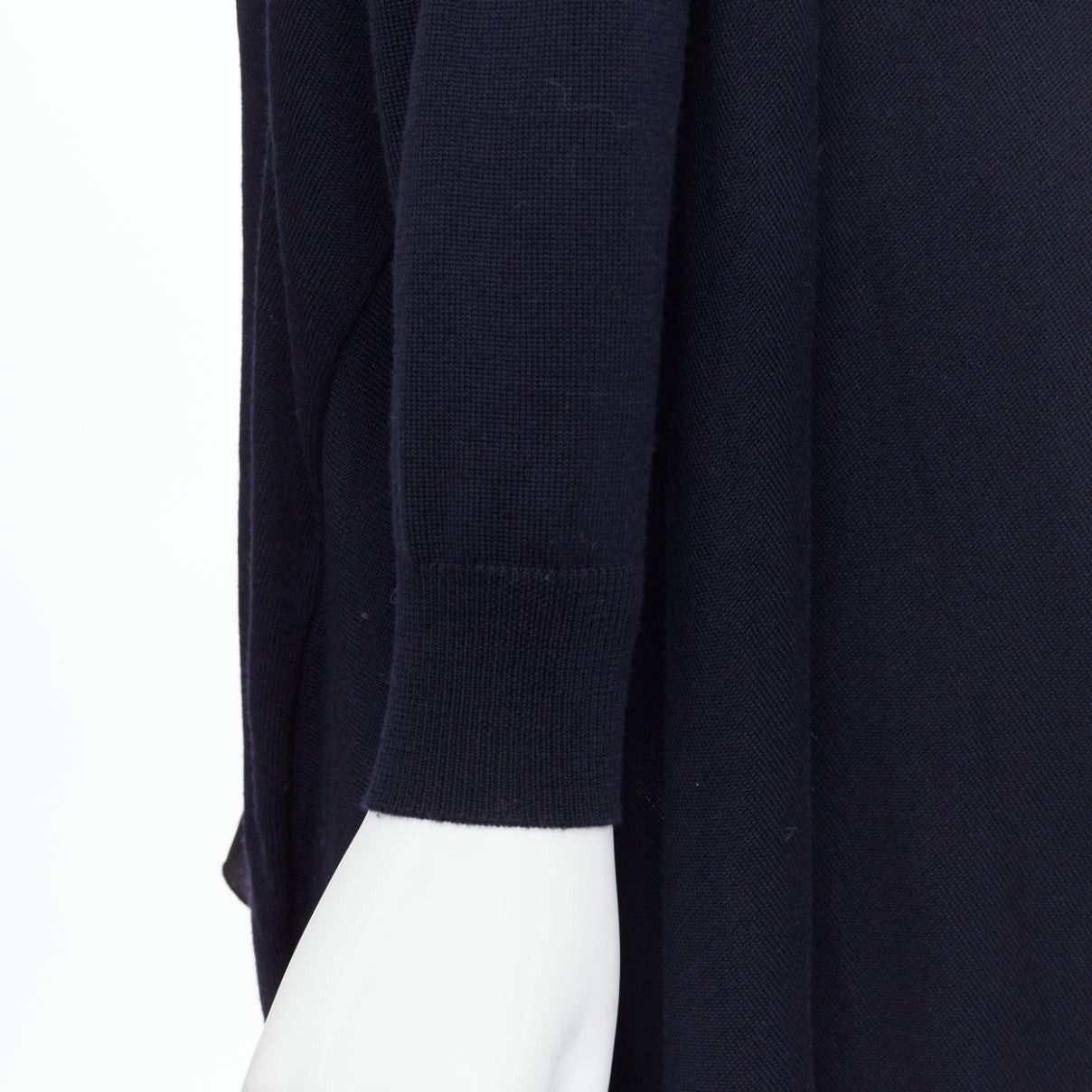Stella McCartney STELLA MCCARTNEY 2017 navy contrast material high low cardigan IT34 XS Size XXS / US 00 / IT 34 - 10 Thumbnail