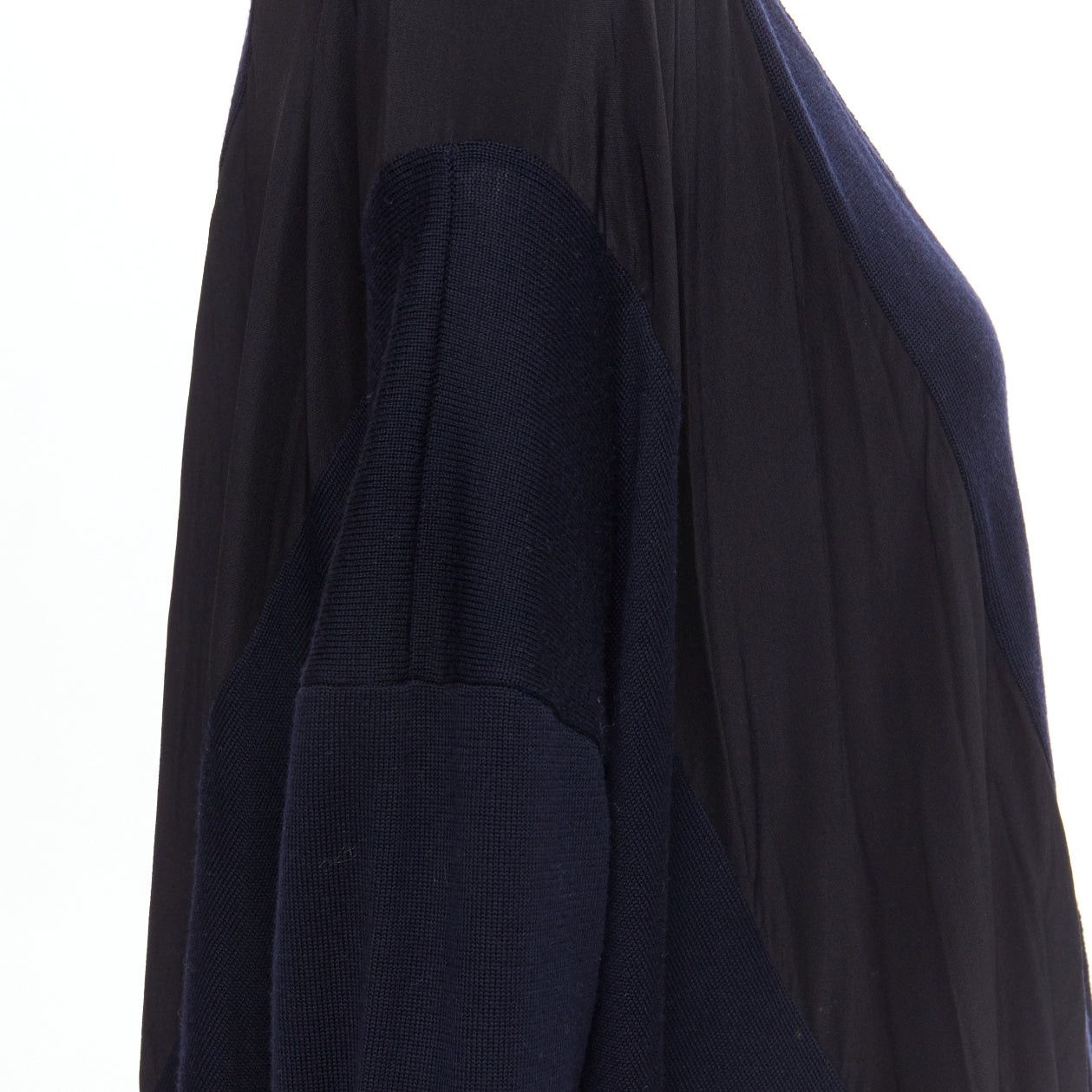 Stella McCartney STELLA MCCARTNEY 2017 navy contrast material high low cardigan IT34 XS Size XXS / US 00 / IT 34 - 9 Thumbnail