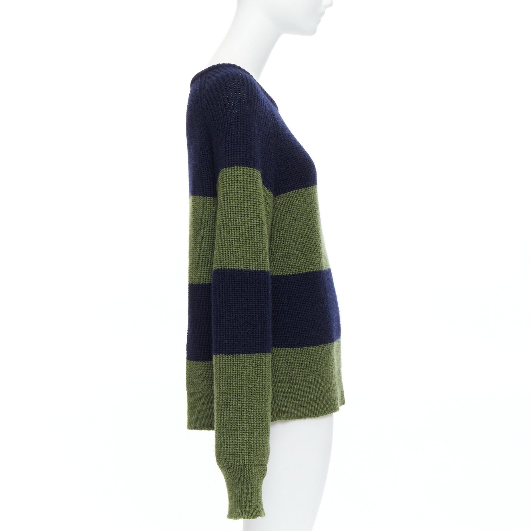 MONSE MONSE green navy embellished cutout fine merino wool sweater M Size M / US 6-8 / IT 42-44 - 4 Thumbnail