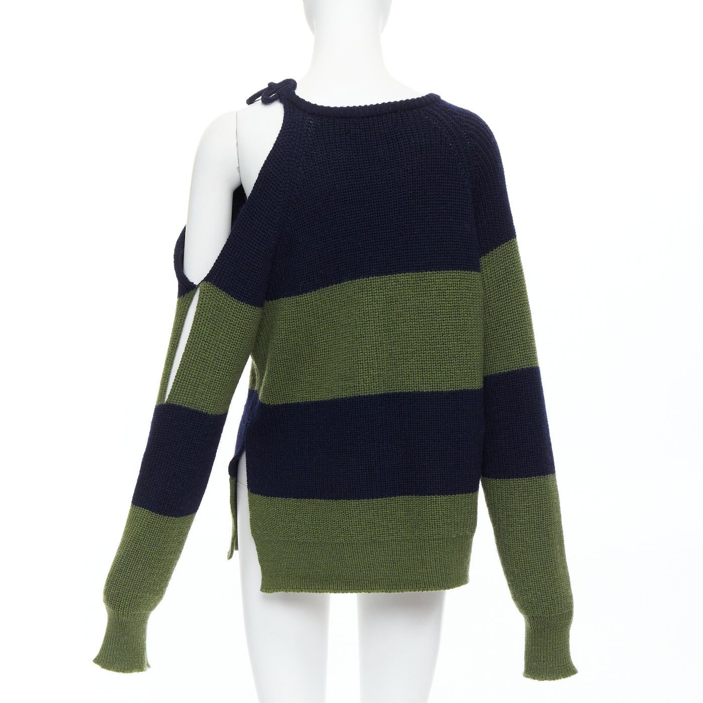 MONSE MONSE green navy embellished cutout fine merino wool sweater M Size M / US 6-8 / IT 42-44 - 5 Thumbnail