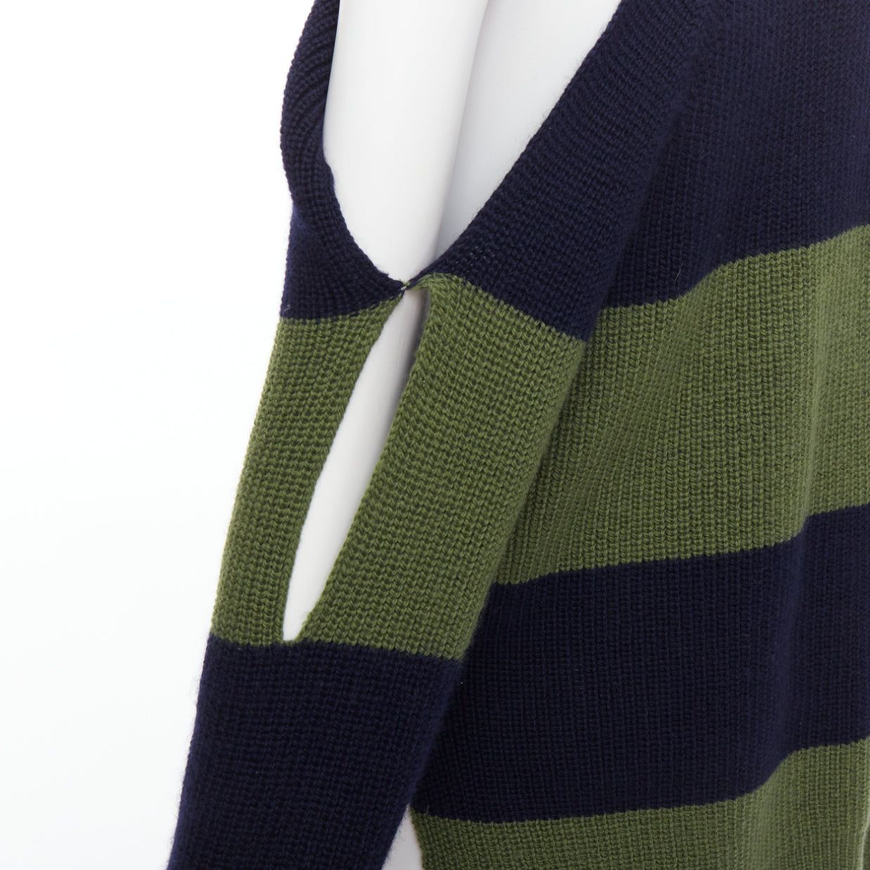 MONSE MONSE green navy embellished cutout fine merino wool sweater M Size M / US 6-8 / IT 42-44 - 7 Thumbnail