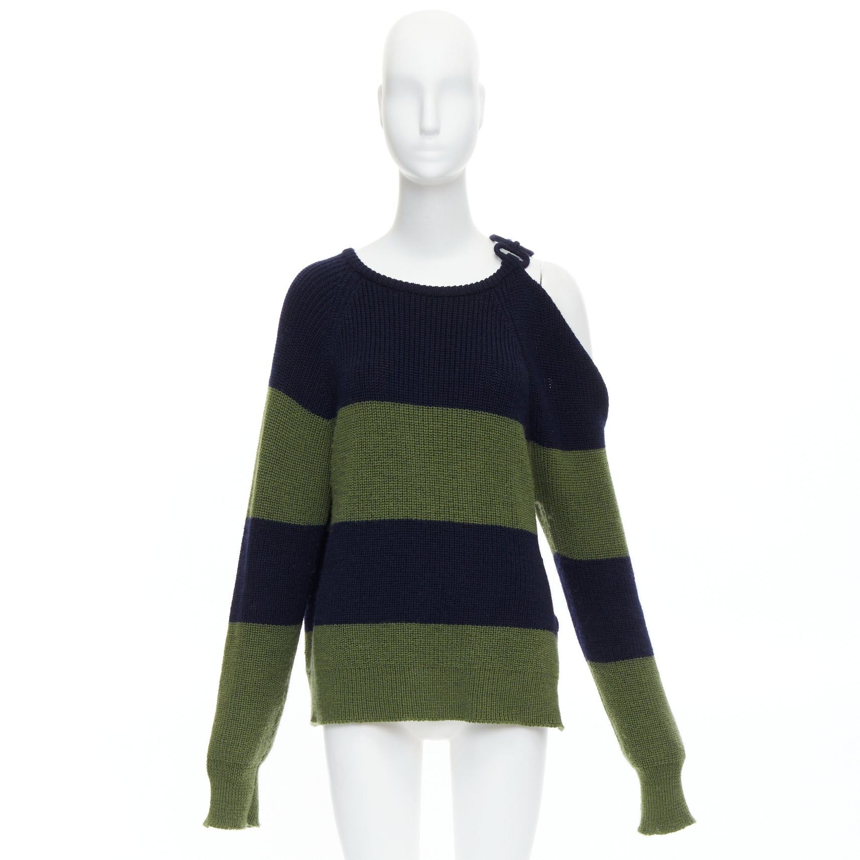 MONSE MONSE green navy embellished cutout fine merino wool sweater M Size M / US 6-8 / IT 42-44 - 9 Thumbnail
