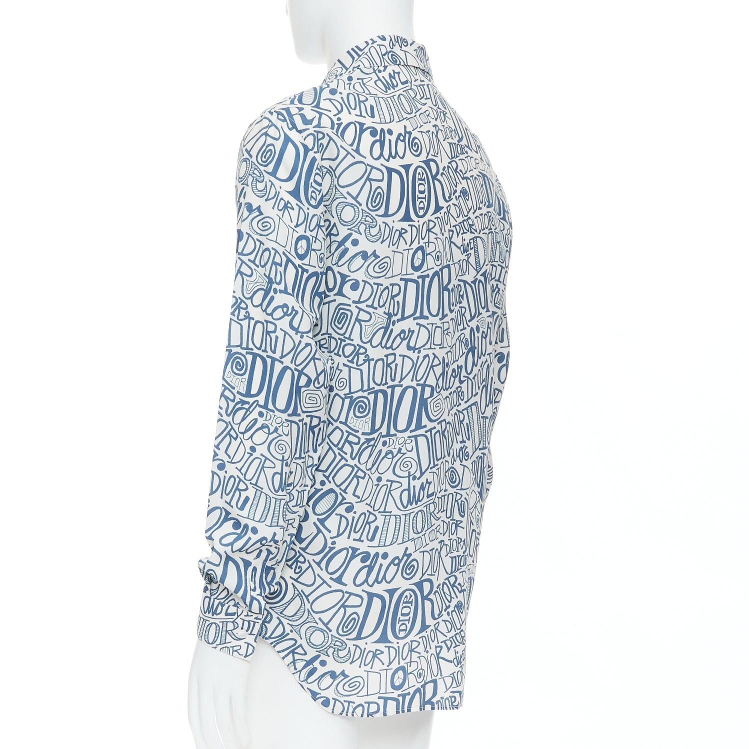 Dior DIOR Shawn Stussy blue graffiti swirl logo print button down shirt EU38 S Size US S / EU 44-46 / 1 - 6 Thumbnail