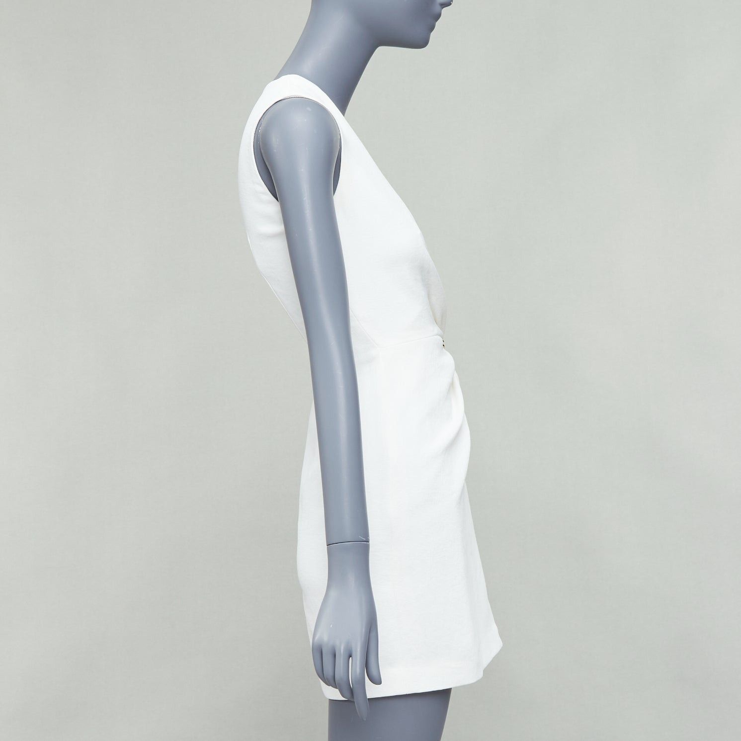Dion Lee DION LEE white textured gold hardware ruched wrap dress UK6 XS Size XS / US 0-2 / IT 36-38 - 4 Thumbnail