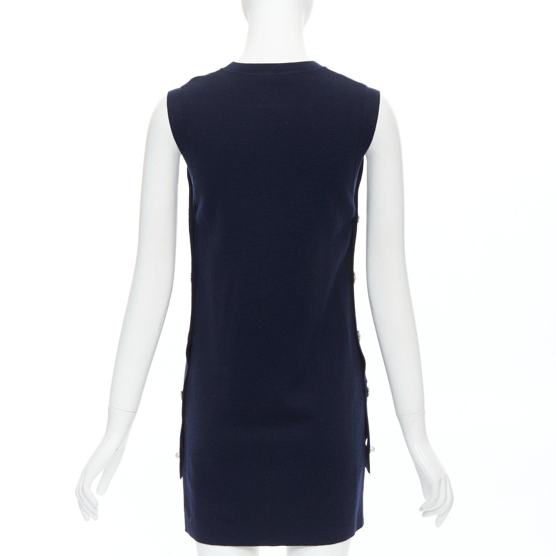 Adam Lippes ADAM LIPPES navy soft clear gold crystal side buttons hi low top XS Size XS / US 0-2 / IT 36-38 - 5 Thumbnail