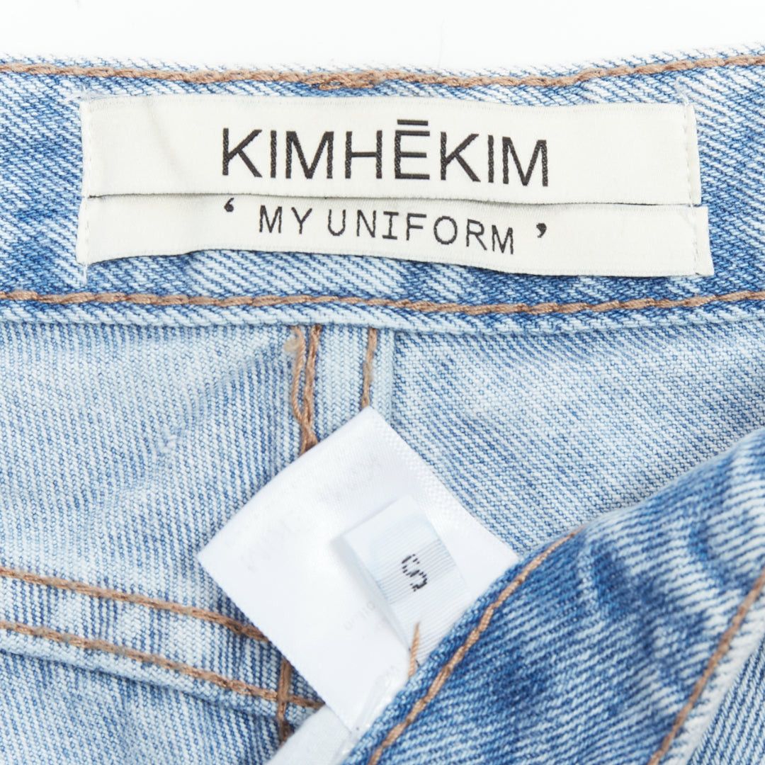 KIMHEKIM KIMHEKIM My Uniform blue washed denim roll cuff shorts S Size 27" / US 4 / IT 40 - 8 Thumbnail