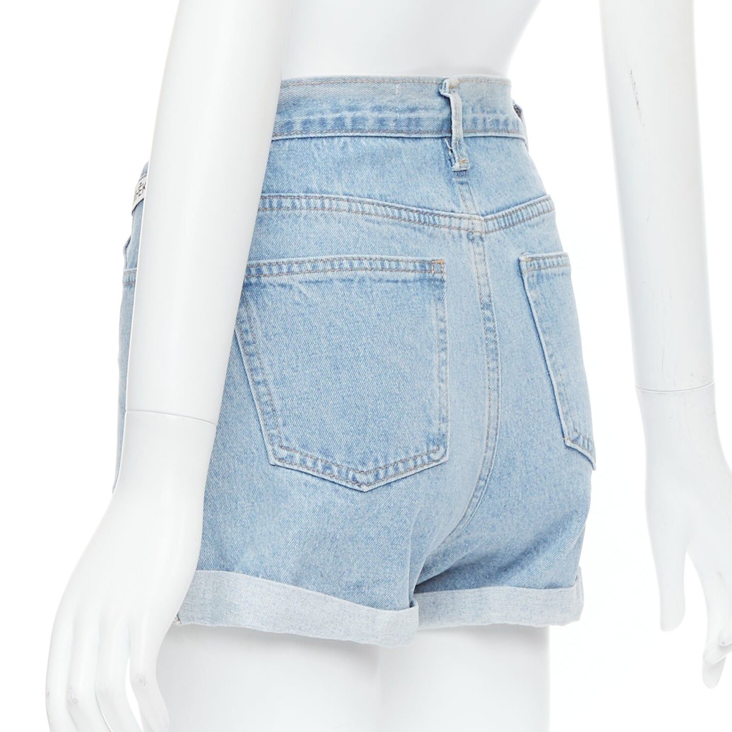 KIMHEKIM KIMHEKIM My Uniform blue cotton rolled cuff denim short shorts S Size 27" / US 4 / IT 40 - 6 Thumbnail