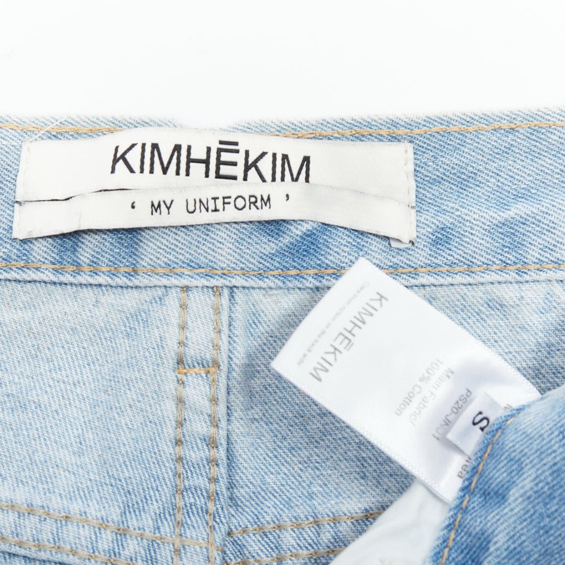 KIMHEKIM KIMHEKIM My Uniform blue cotton rolled cuff denim short shorts S Size 27" / US 4 / IT 40 - 8 Thumbnail