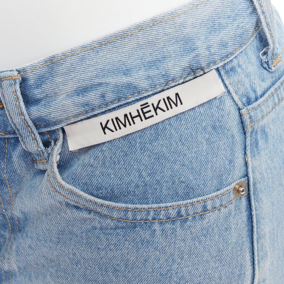 KIMHEKIM KIMHEKIM My Uniform blue cotton rolled cuff denim short shorts S Size 27" / US 4 / IT 40 - 2 Thumbnail