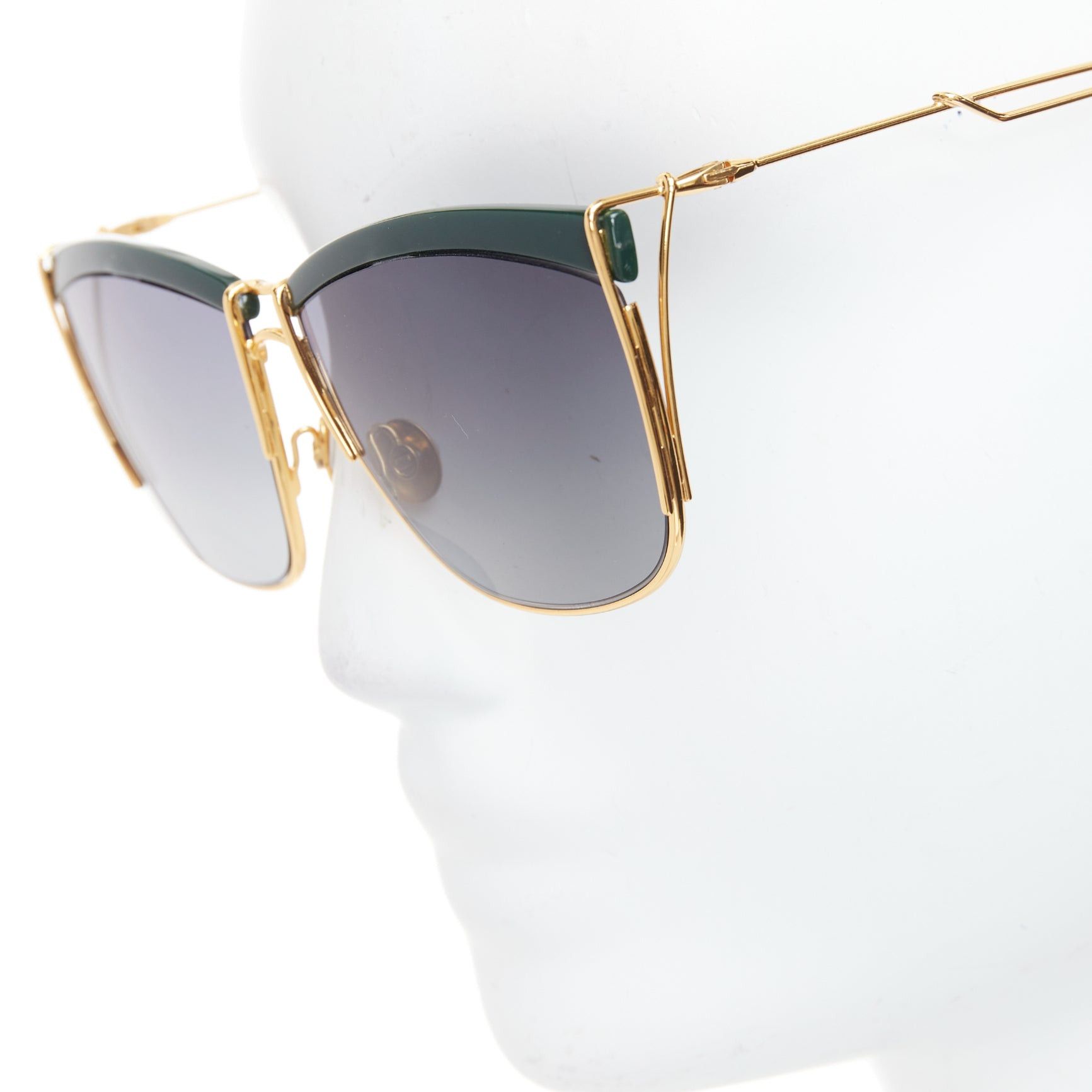 Dior DIOR So Electric green bridge gold trims gradient lens squoval sunnies Size ONE SIZE - 2 Thumbnail