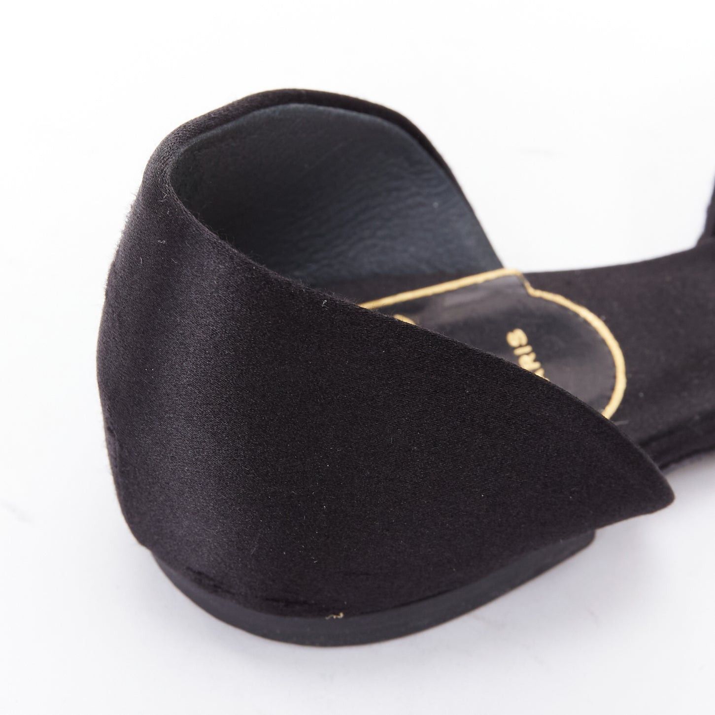 Roger Vivier ROGER VIVIER gold sequin black satin half dorsay ballerina flats EU34 Size US 4 / IT 34 - 8 Thumbnail