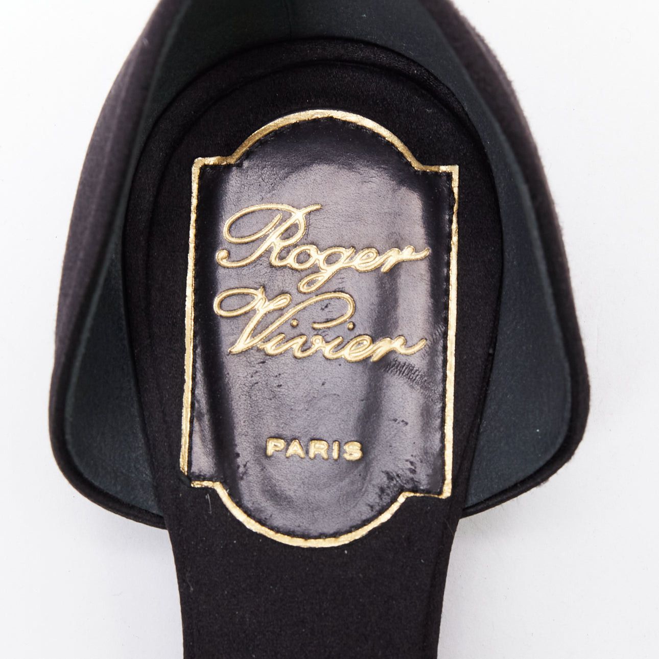 Roger Vivier ROGER VIVIER gold sequin black satin half dorsay ballerina flats EU34 Size US 4 / IT 34 - 9 Thumbnail