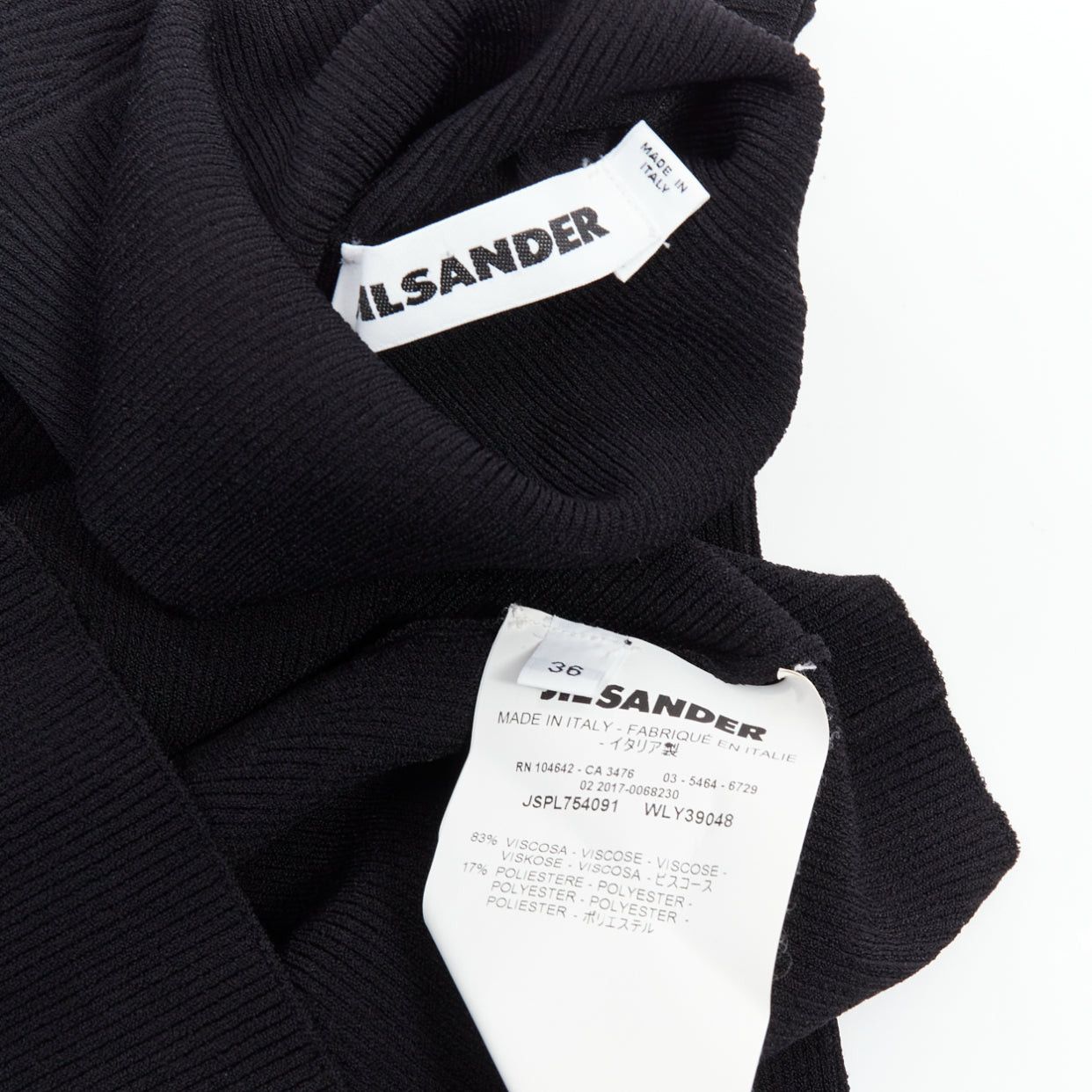 Jil Sander JIL SANDER black open back silver bar ruched turtleneck top FR36 S Size S / US 4 / IT 40 - 8 Thumbnail