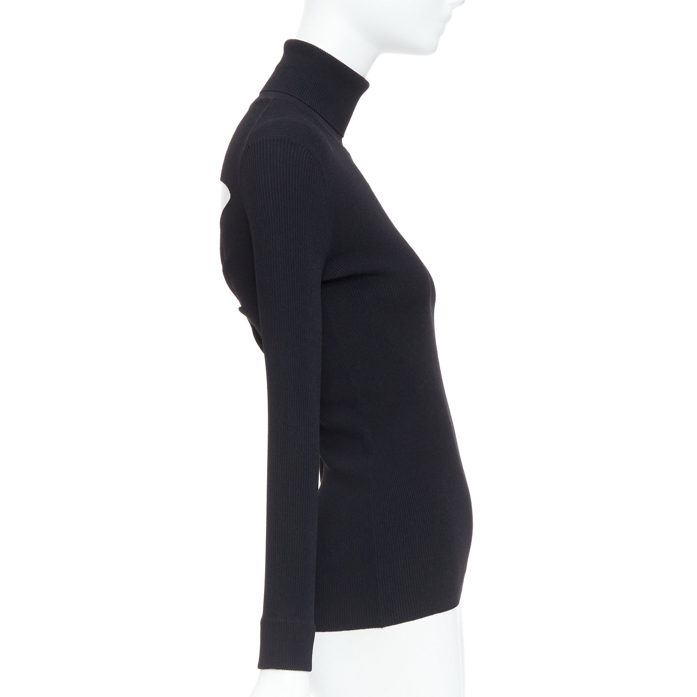 Jil Sander JIL SANDER black open back silver bar ruched turtleneck top FR36 S Size S / US 4 / IT 40 - 4 Thumbnail
