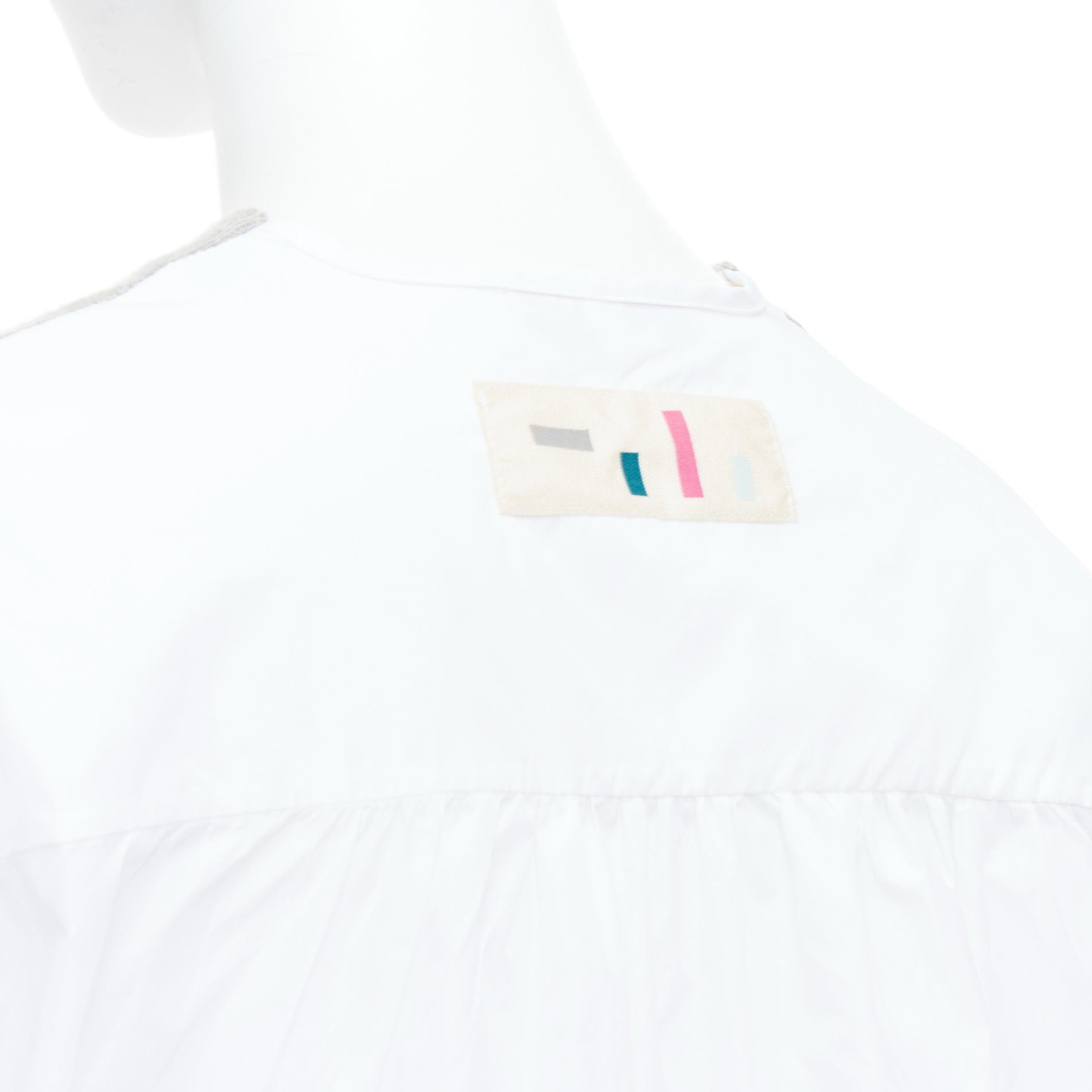 Tibi TIBI white grey nylon merino wool contrast ruched back sweater XS Size S / US 4 / IT 40 - 2 Thumbnail