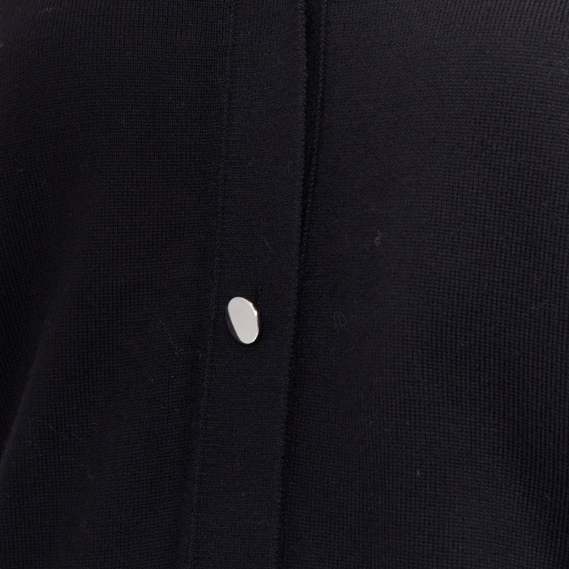 Alexander Wang ALEXANDER WANG black merino wool silk trim sheer back cardigan XS Size XS / US 0-2 / IT 36-38 - 7 Thumbnail