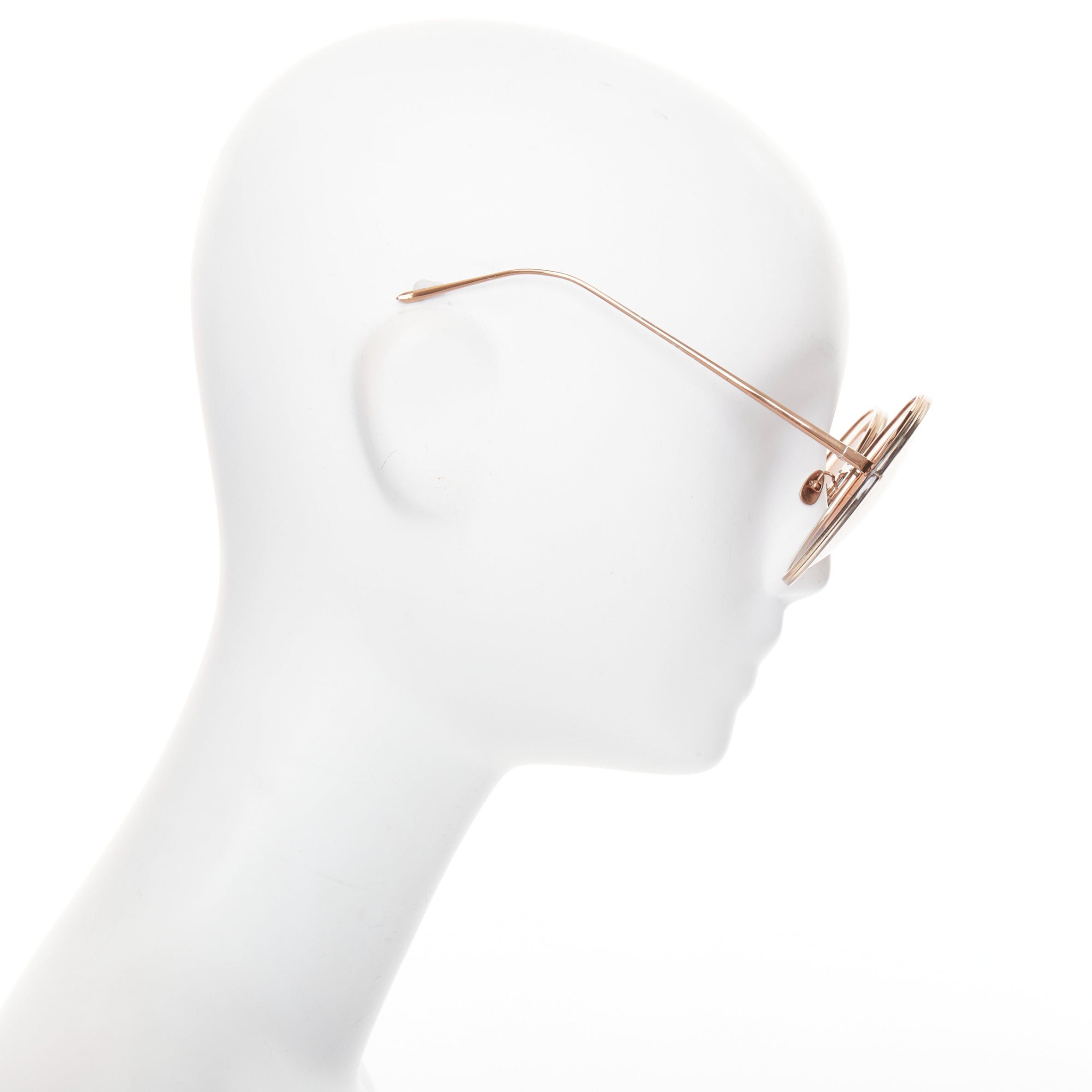 Linda Farrow LINDA FARROW LFL4579 rose gold brown ombre clear frame oversized round sunglasses Size ONE SIZE - 3 Thumbnail