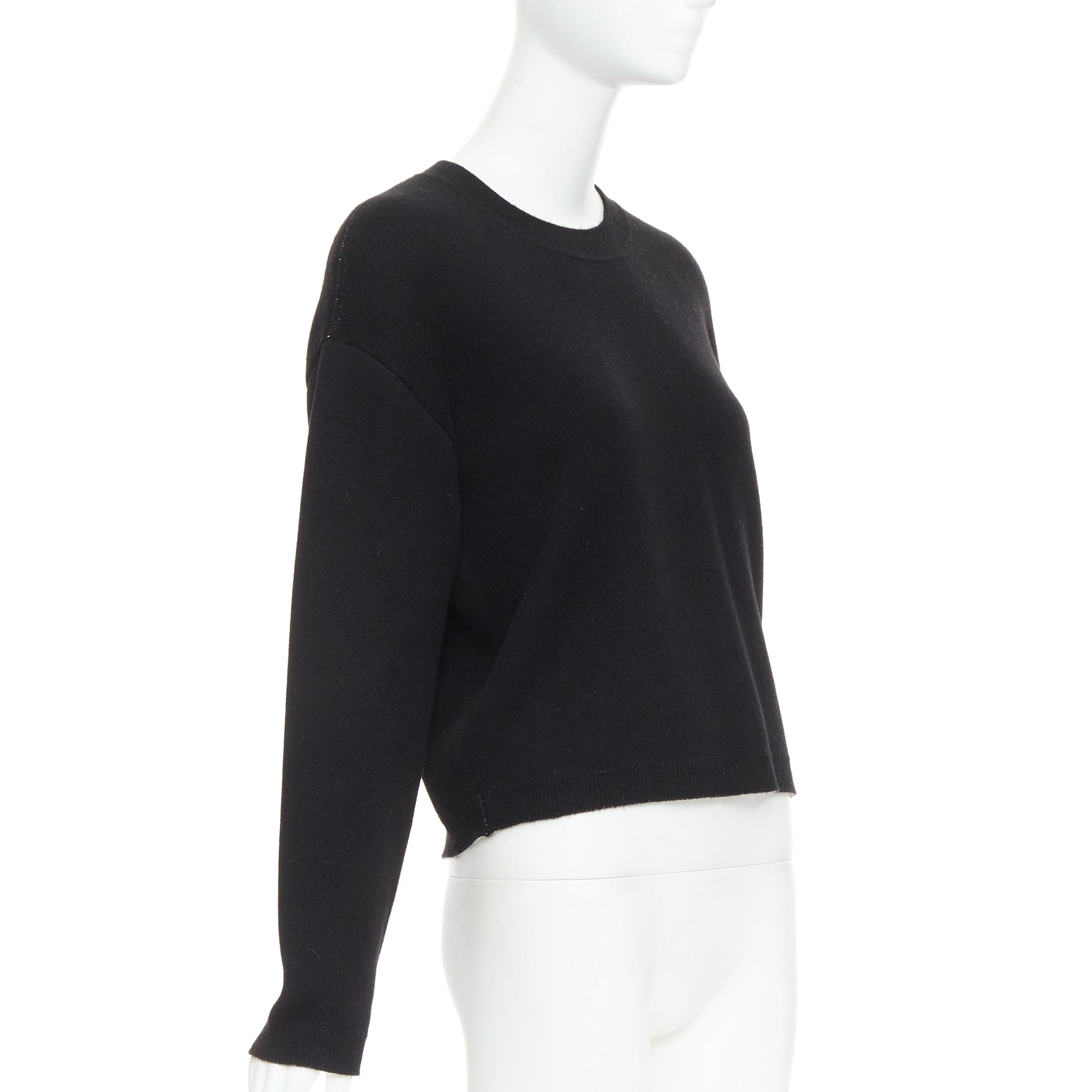 Dior CHRISTIAN DIOR J'adior 8 black cashmere blend crew neck crop sweater FR34 XS Size XS / US 0-2 / IT 36-38 - 3 Thumbnail