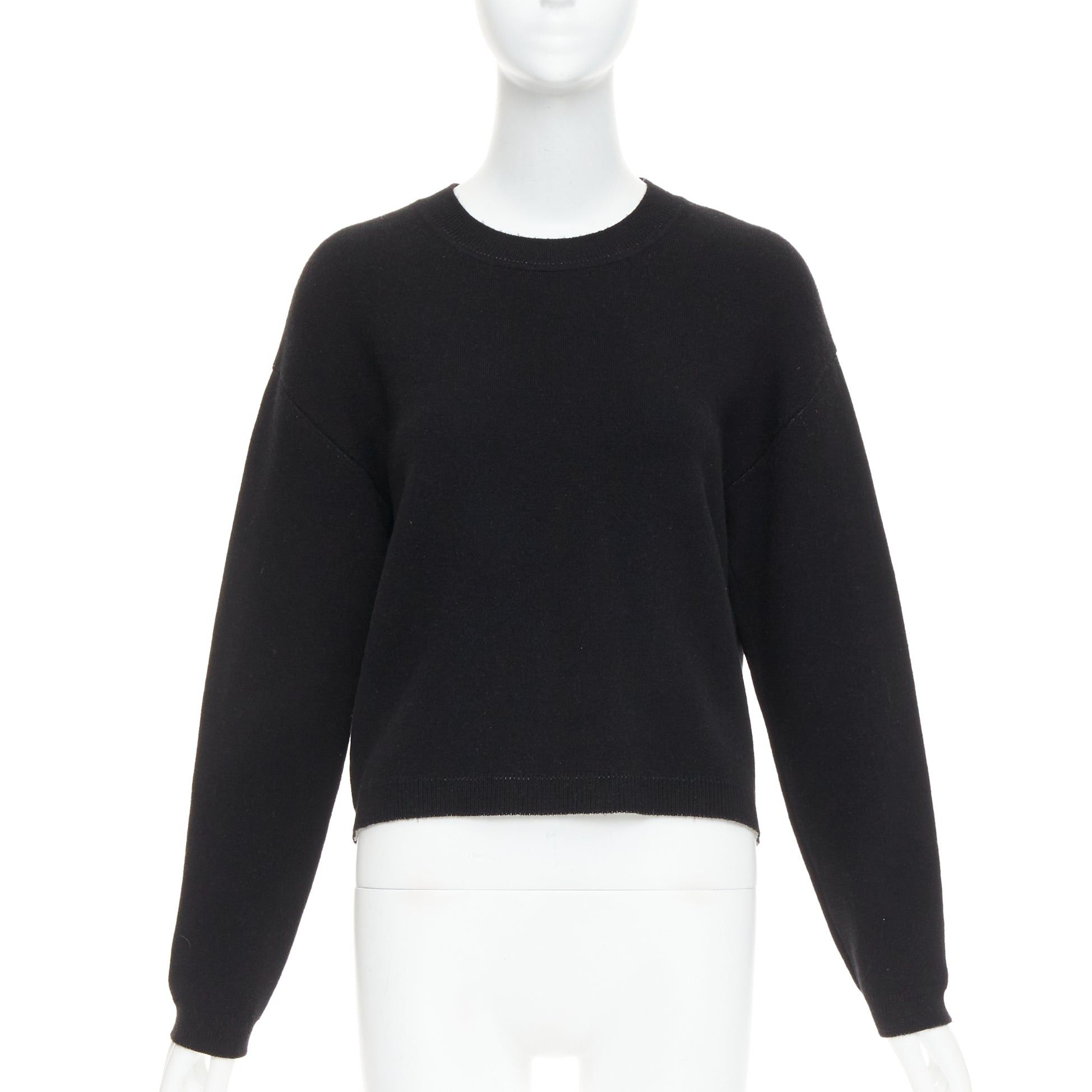 Dior CHRISTIAN DIOR J'adior 8 black cashmere blend crew neck crop sweater FR34 XS Size XS / US 0-2 / IT 36-38 - 2 Thumbnail