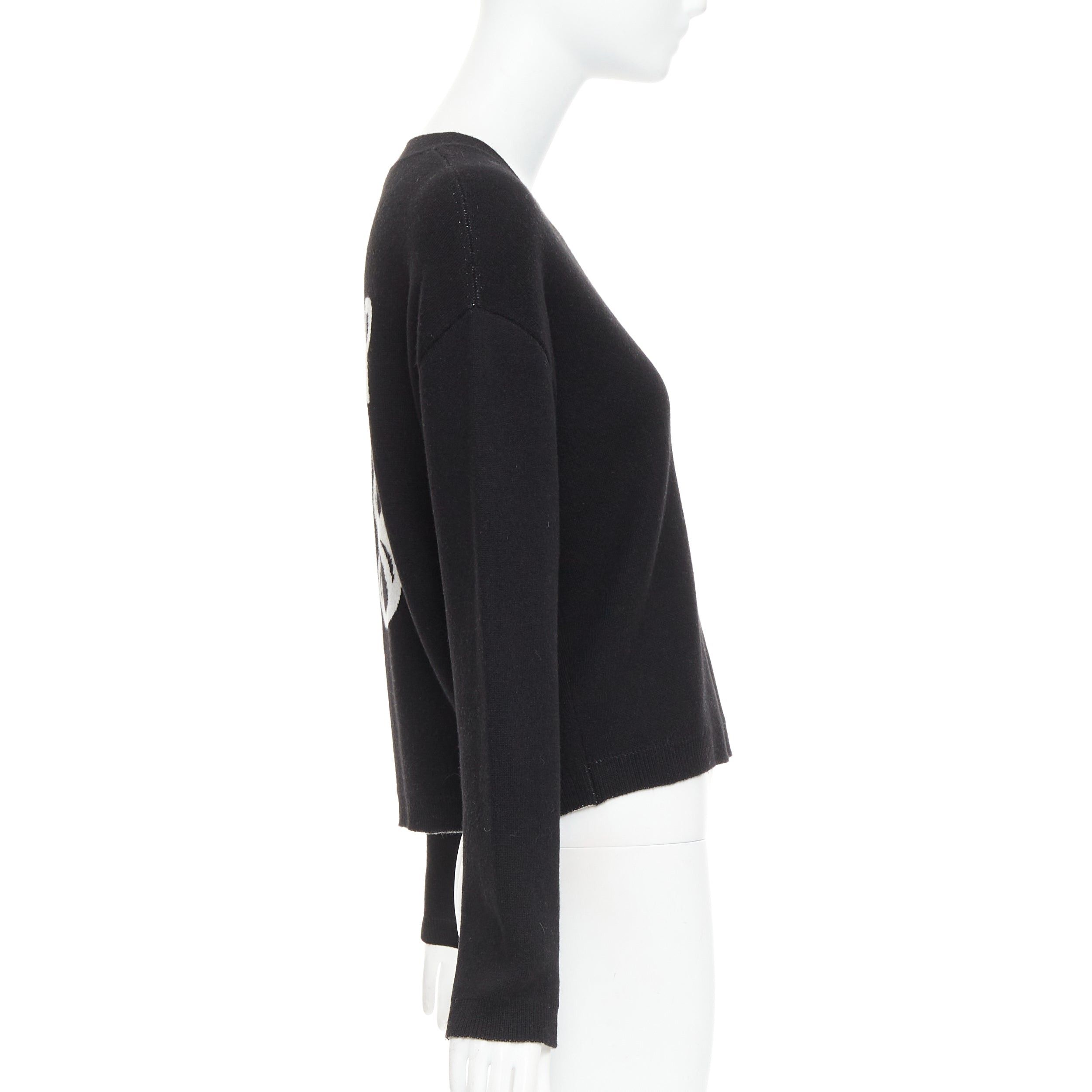 Dior CHRISTIAN DIOR J'adior 8 black cashmere blend crew neck crop sweater FR34 XS Size XS / US 0-2 / IT 36-38 - 4 Thumbnail