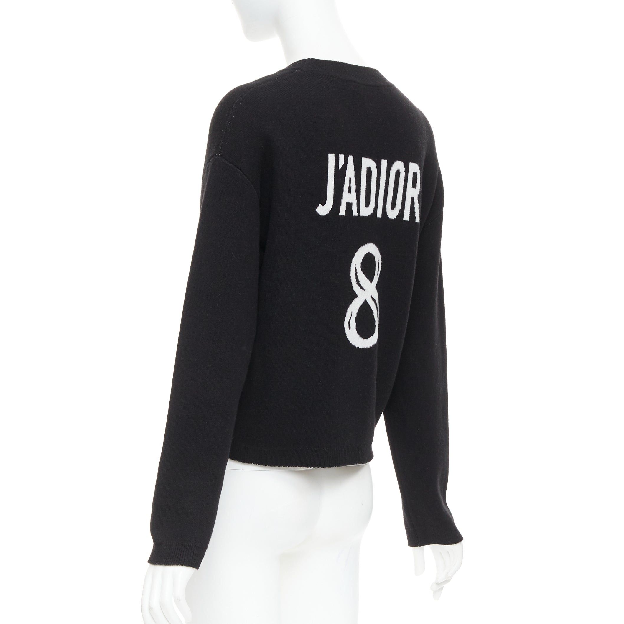Dior CHRISTIAN DIOR J'adior 8 black cashmere blend crew neck crop sweater FR34 XS Size XS / US 0-2 / IT 36-38 - 5 Thumbnail