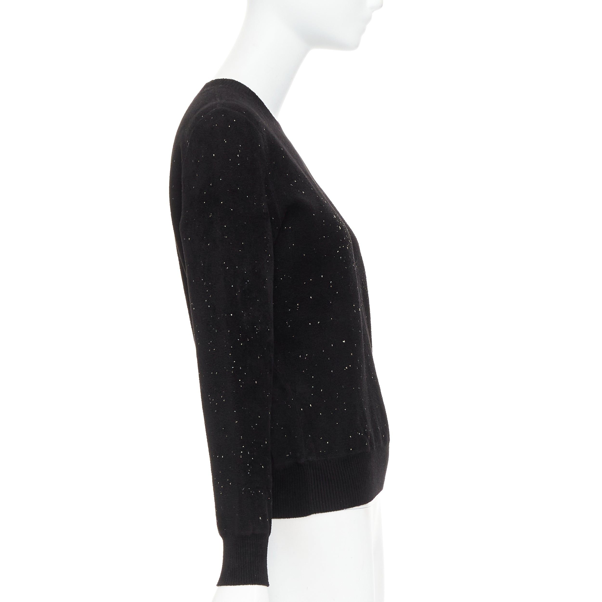 Chanel CHANEL black cupro blend CC starburst logo lurex long sleeve sweater FR36 S Size S / US 4 / IT 40 - 4 Thumbnail
