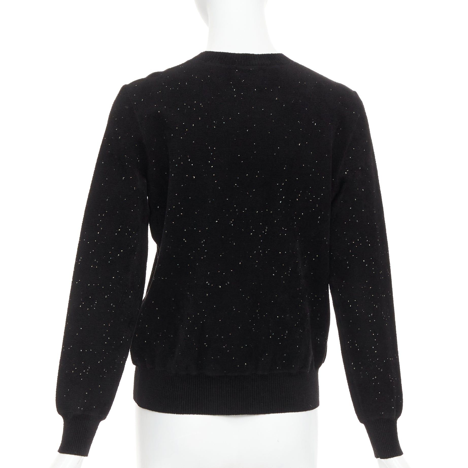 Chanel CHANEL black cupro blend CC starburst logo lurex long sleeve sweater FR36 S Size S / US 4 / IT 40 - 5 Thumbnail
