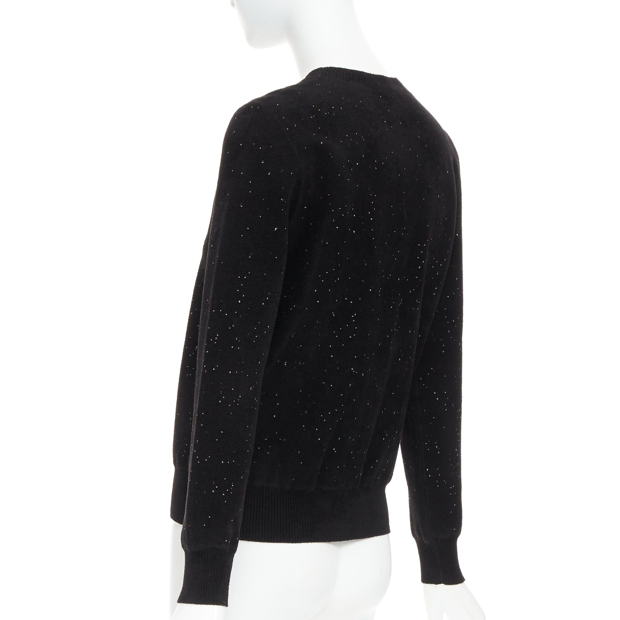 Chanel CHANEL black cupro blend CC starburst logo lurex long sleeve sweater FR36 S Size S / US 4 / IT 40 - 6 Thumbnail