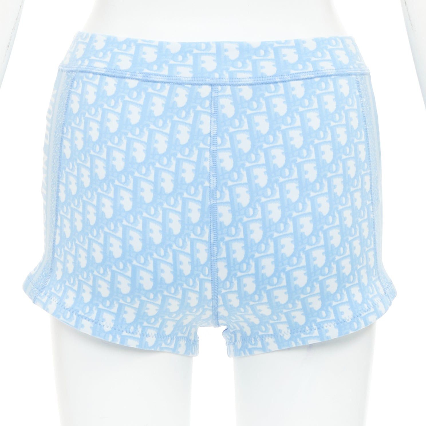 Dior CHRISTIAN DIOR 2021 blue white Oblique monogram zip crop top shorts set FR34 XS Size ONE SIZE - 9 Thumbnail