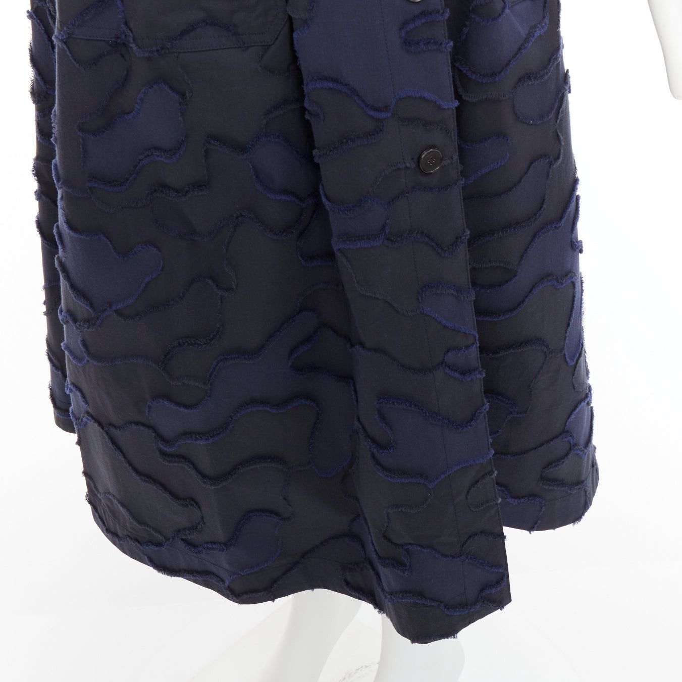 Dior CHRISTIAN DIOR 2020 Runway navy cotton camouflage jacquard midi skirt FR34 XS Size 26" / US 2 / IT 38 - 7 Thumbnail