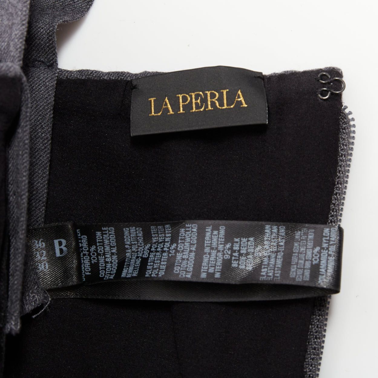 La Perla LA PERLA grey virgin wool gold studs cropped bustier top IT36B Size S / US 4 / IT 40 - 8 Thumbnail