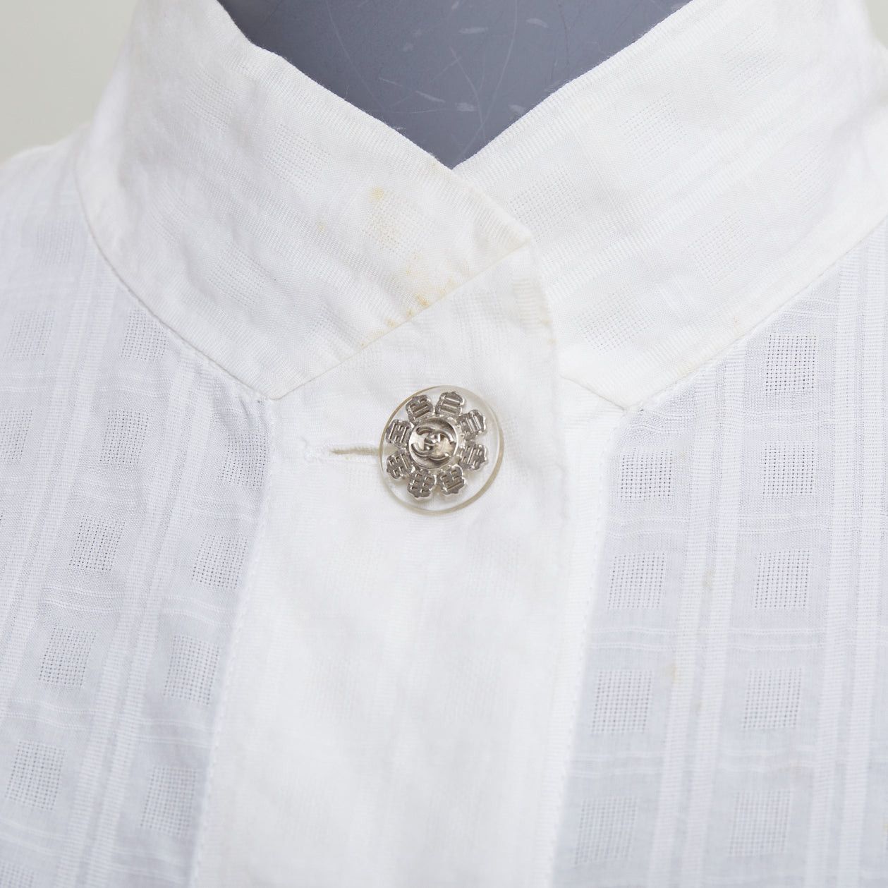 Chanel CHANEL 2016 cream cotton CC logo striped fitted shirt FR34 XS Size XS / US 0-2 / IT 36-38 - 2 Thumbnail
