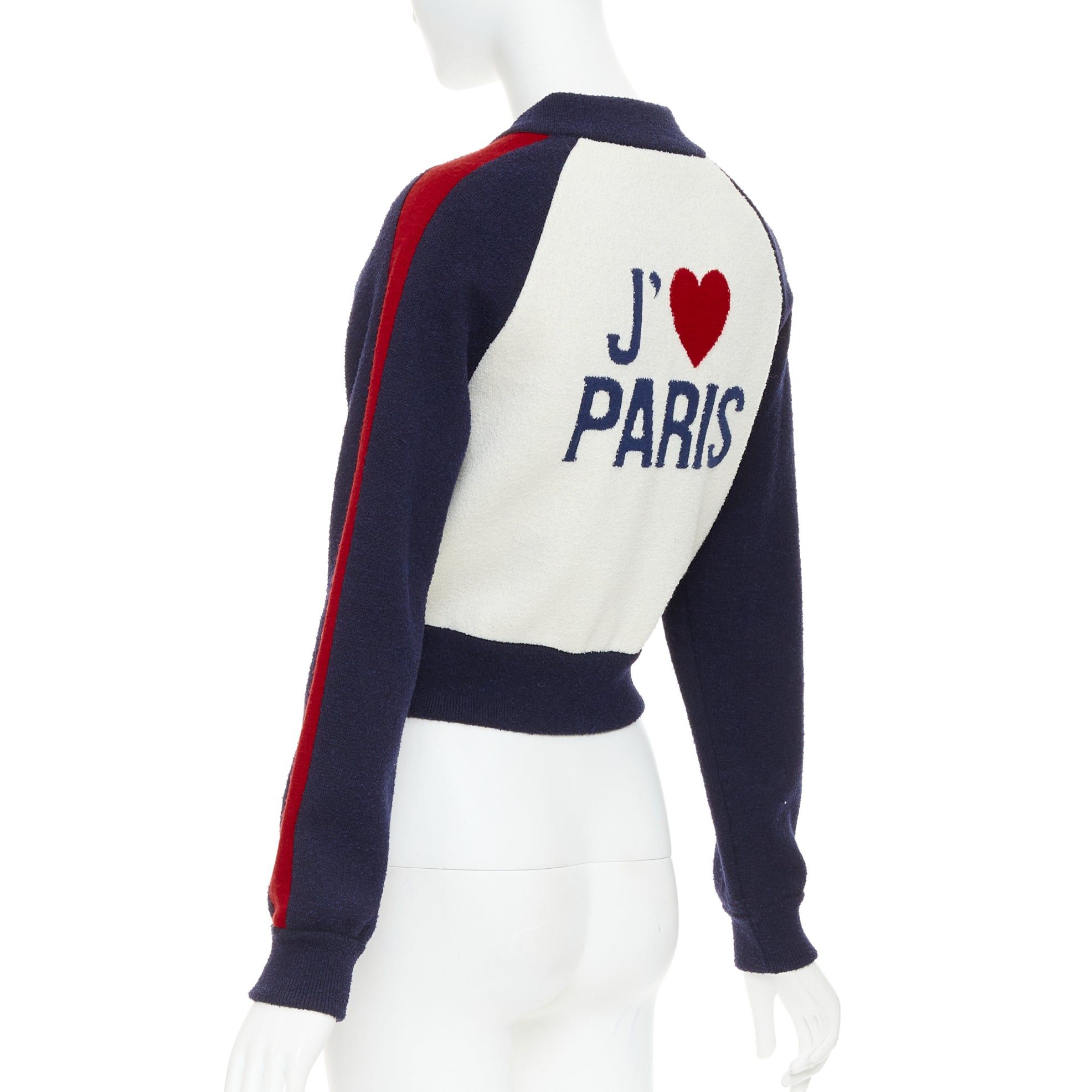 Dior CHRISTIAN DIOR 2021 I Love Paris wool cropped track jacket zip bomber FR34 XS Size XS / US 0-2 / IT 36-38 - 7 Thumbnail