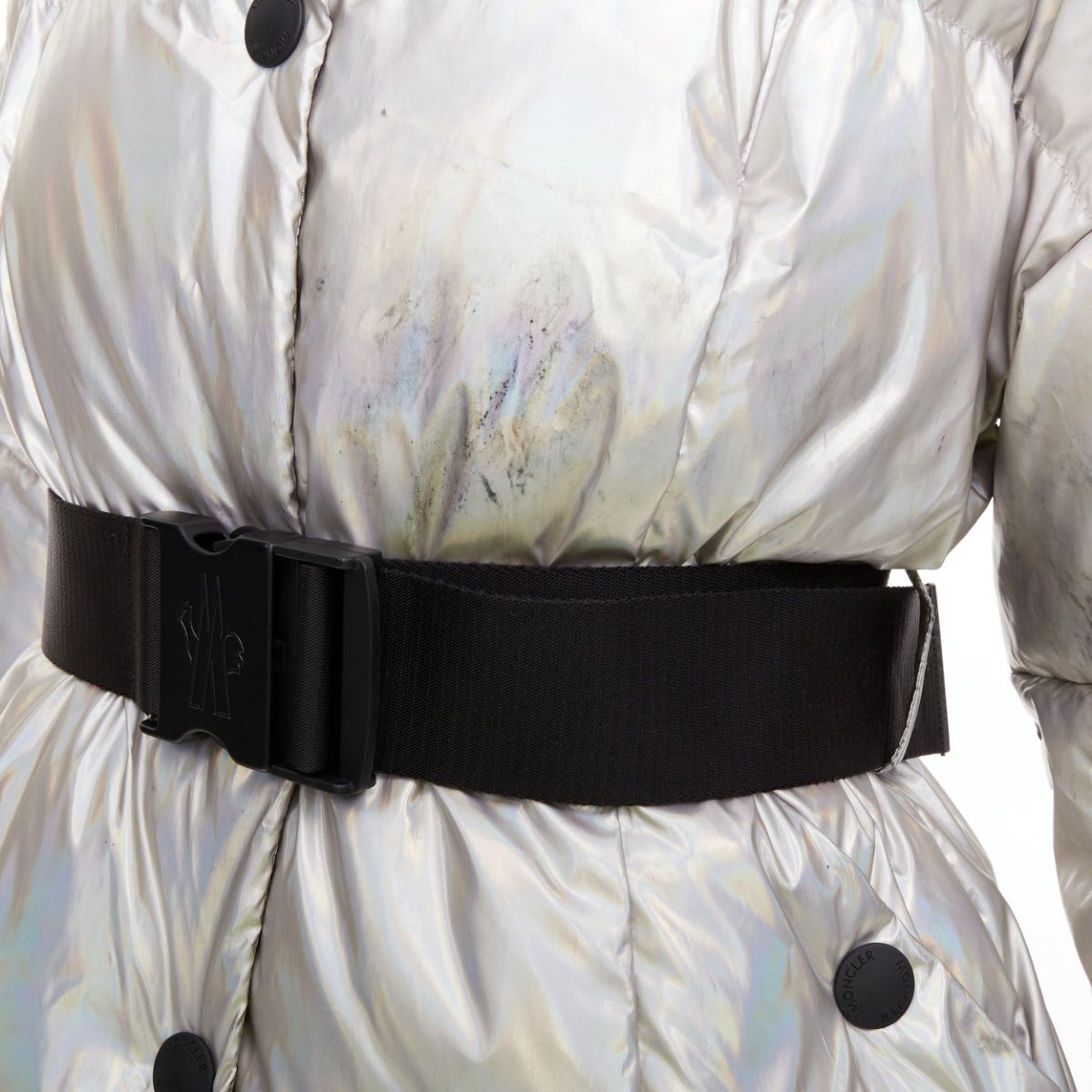 Moncler MONCLER Ollignan holographic silver duo collar belted puffer ski jacket Sz.0 XS Size S / US 4 / IT 40 - 8 Thumbnail