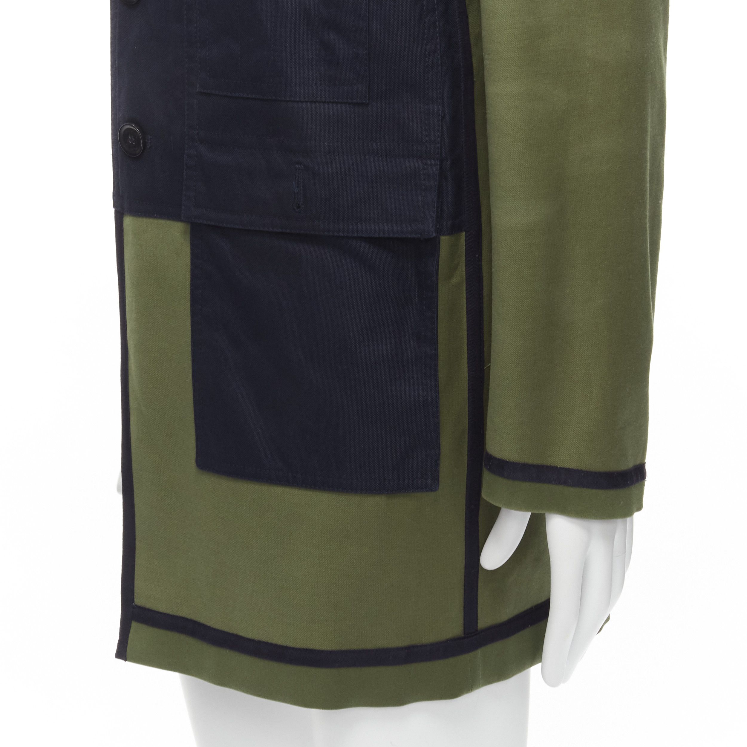 Valentino VALENTINO Reversible green navy cotton poplin oversized collar mid coat EU48 M Size US M / EU 48-50 / 2 - 16 Thumbnail