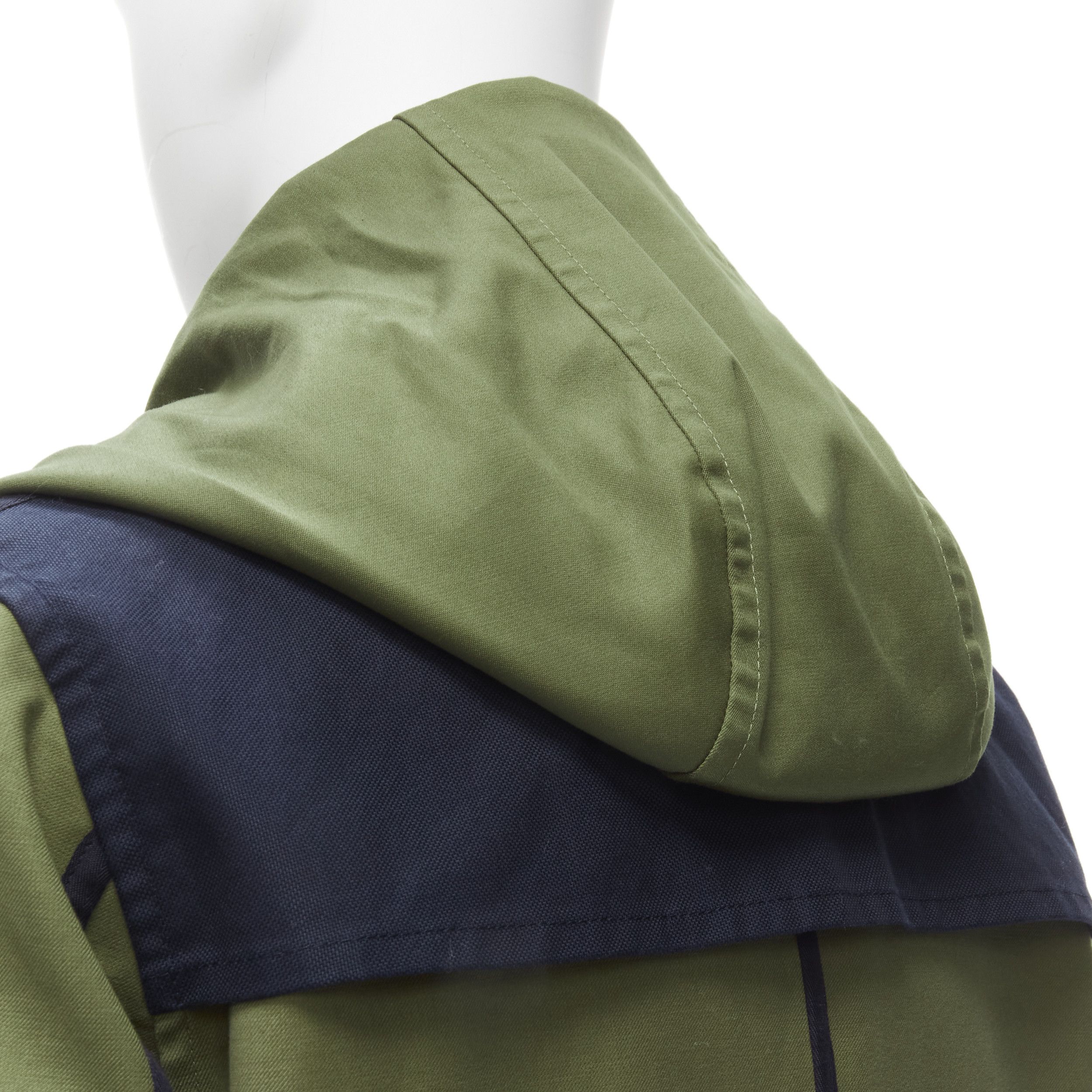 Valentino VALENTINO Reversible green navy cotton poplin oversized collar mid coat EU48 M Size US M / EU 48-50 / 2 - 15 Thumbnail