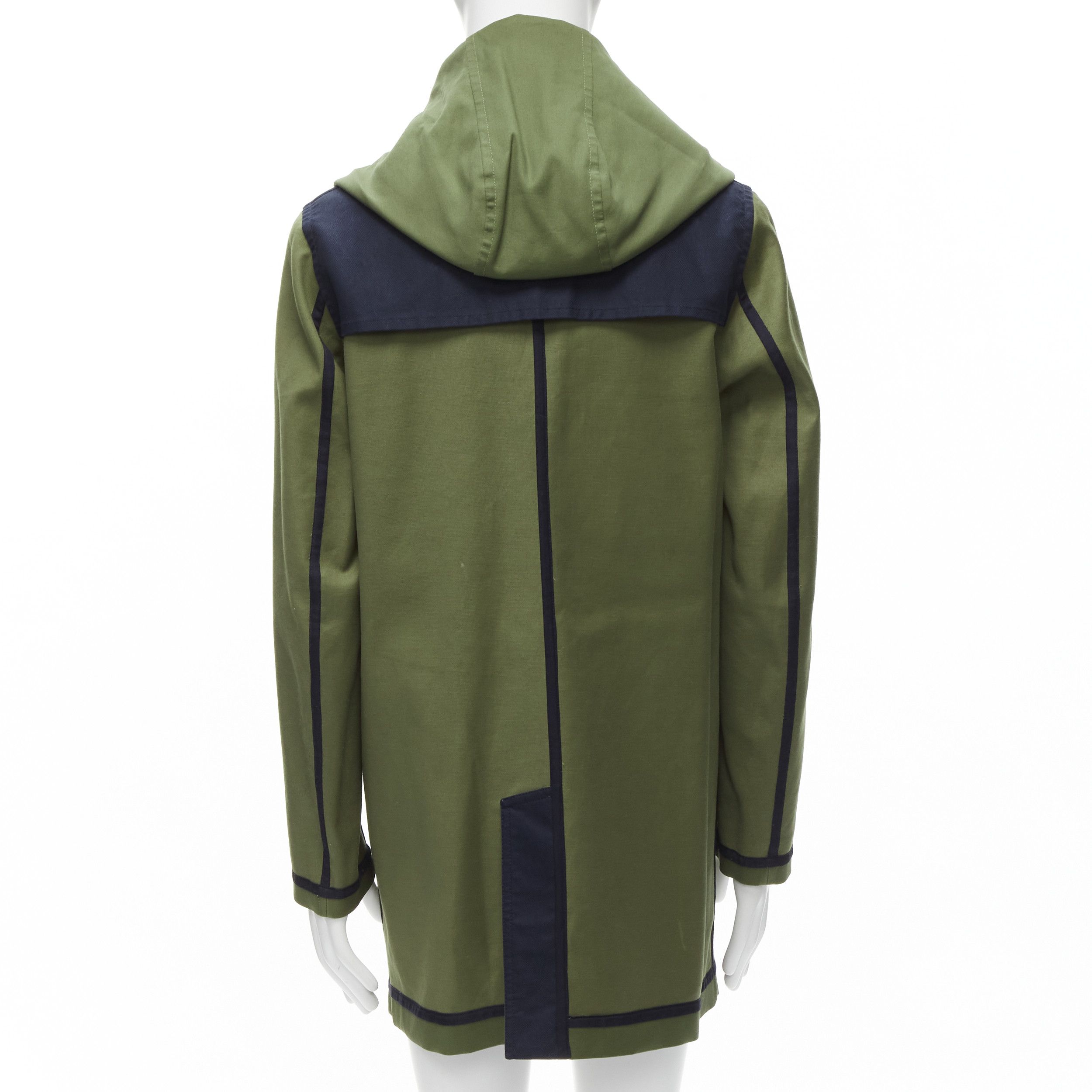 Valentino VALENTINO Reversible green navy cotton poplin oversized collar mid coat EU48 M Size US M / EU 48-50 / 2 - 12 Thumbnail