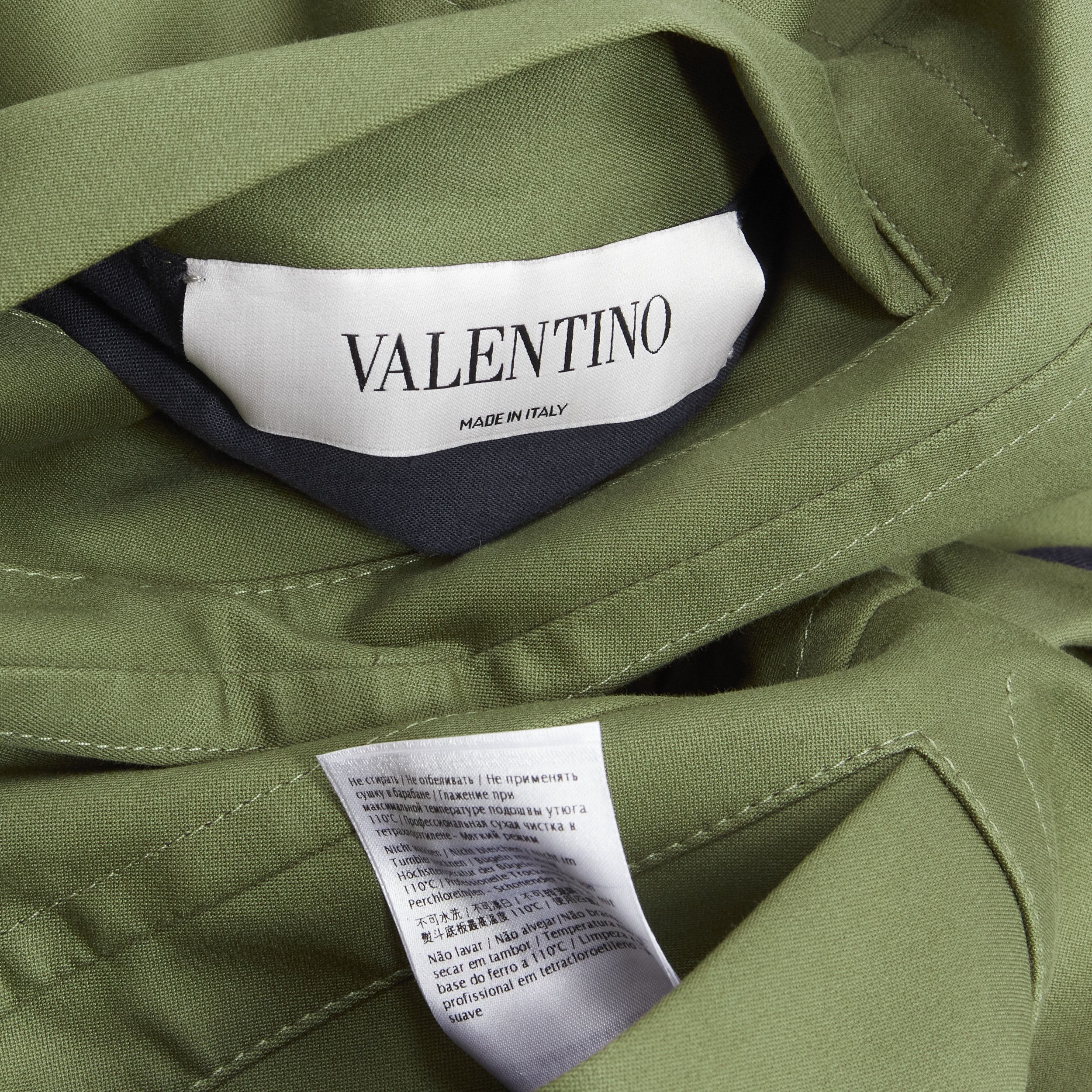 Valentino VALENTINO Reversible green navy cotton poplin oversized collar mid coat EU48 M Size US M / EU 48-50 / 2 - 17 Thumbnail