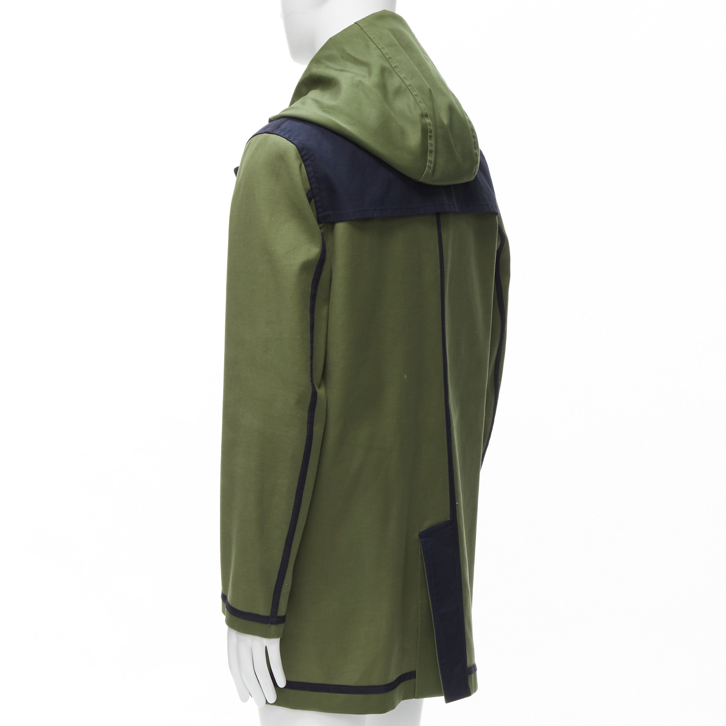 Valentino VALENTINO Reversible green navy cotton poplin oversized collar mid coat EU48 M Size US M / EU 48-50 / 2 - 13 Thumbnail