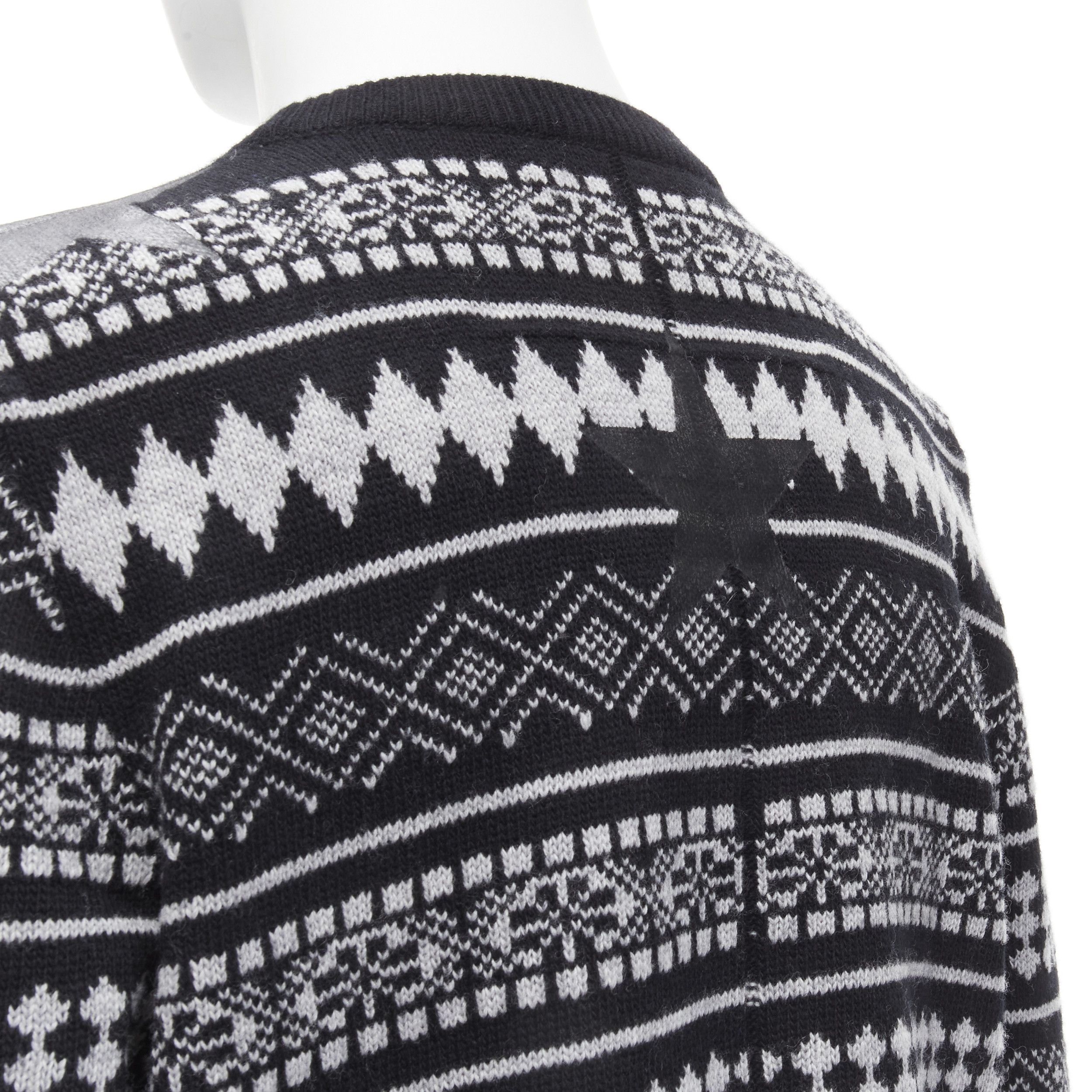 Givenchy GIVENCHY Riccardo Tisci textured star stripes intarsia pullover sweater M Size US M / EU 48-50 / 2 - 7 Thumbnail