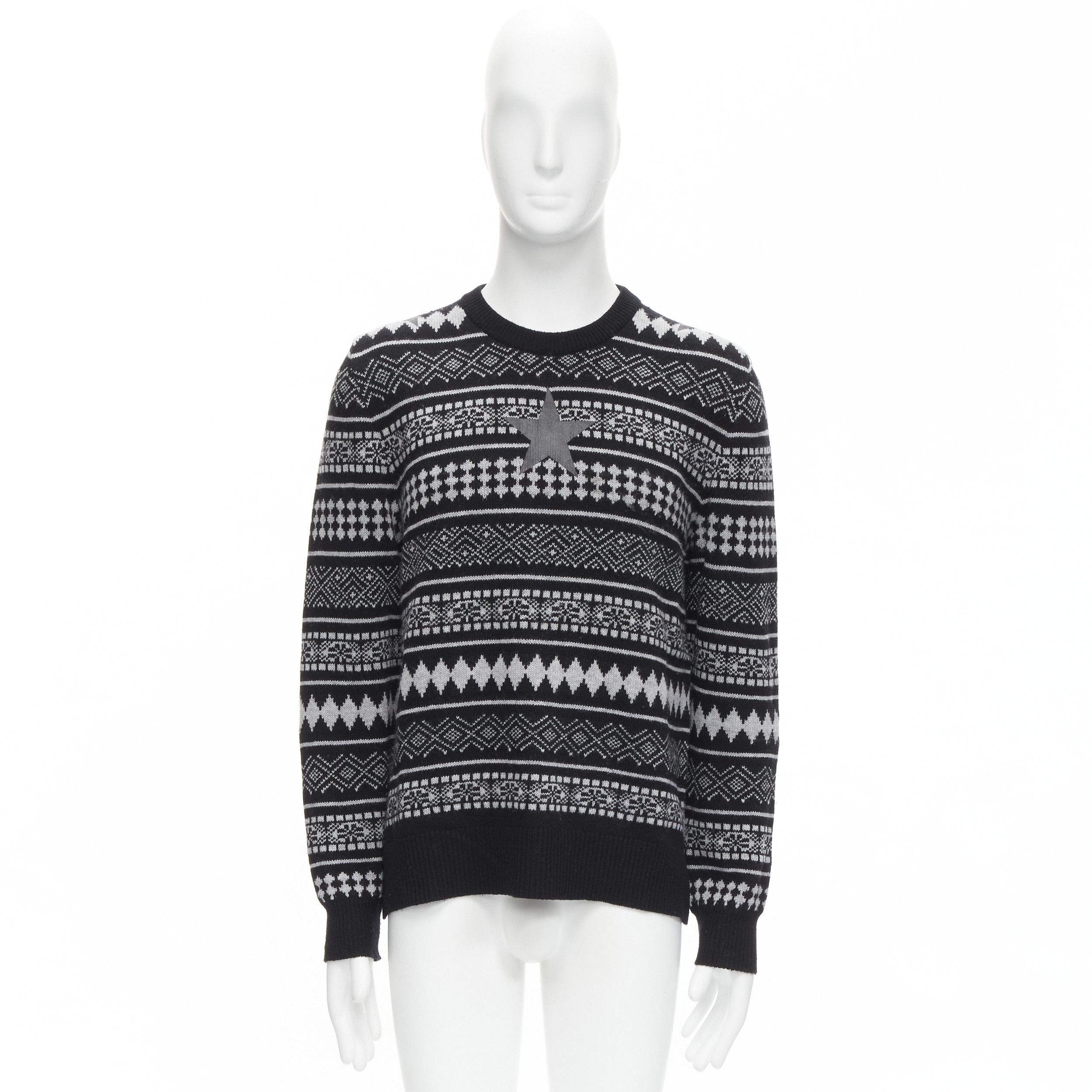 Givenchy GIVENCHY Riccardo Tisci textured star stripes intarsia pullover sweater M Size US M / EU 48-50 / 2 - 10 Thumbnail