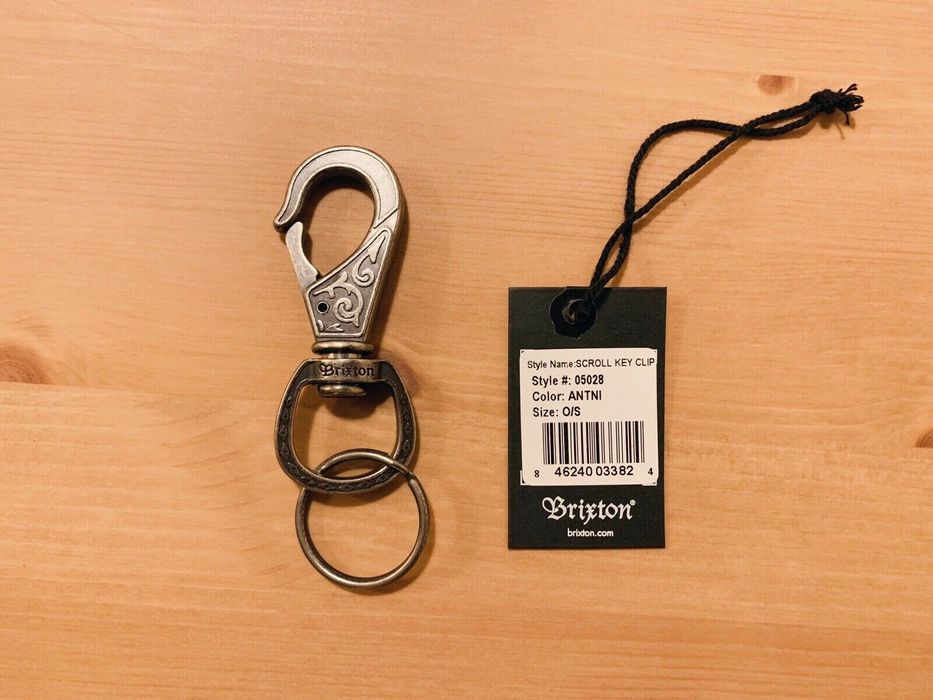 Brixton Scroll Keychain in Black