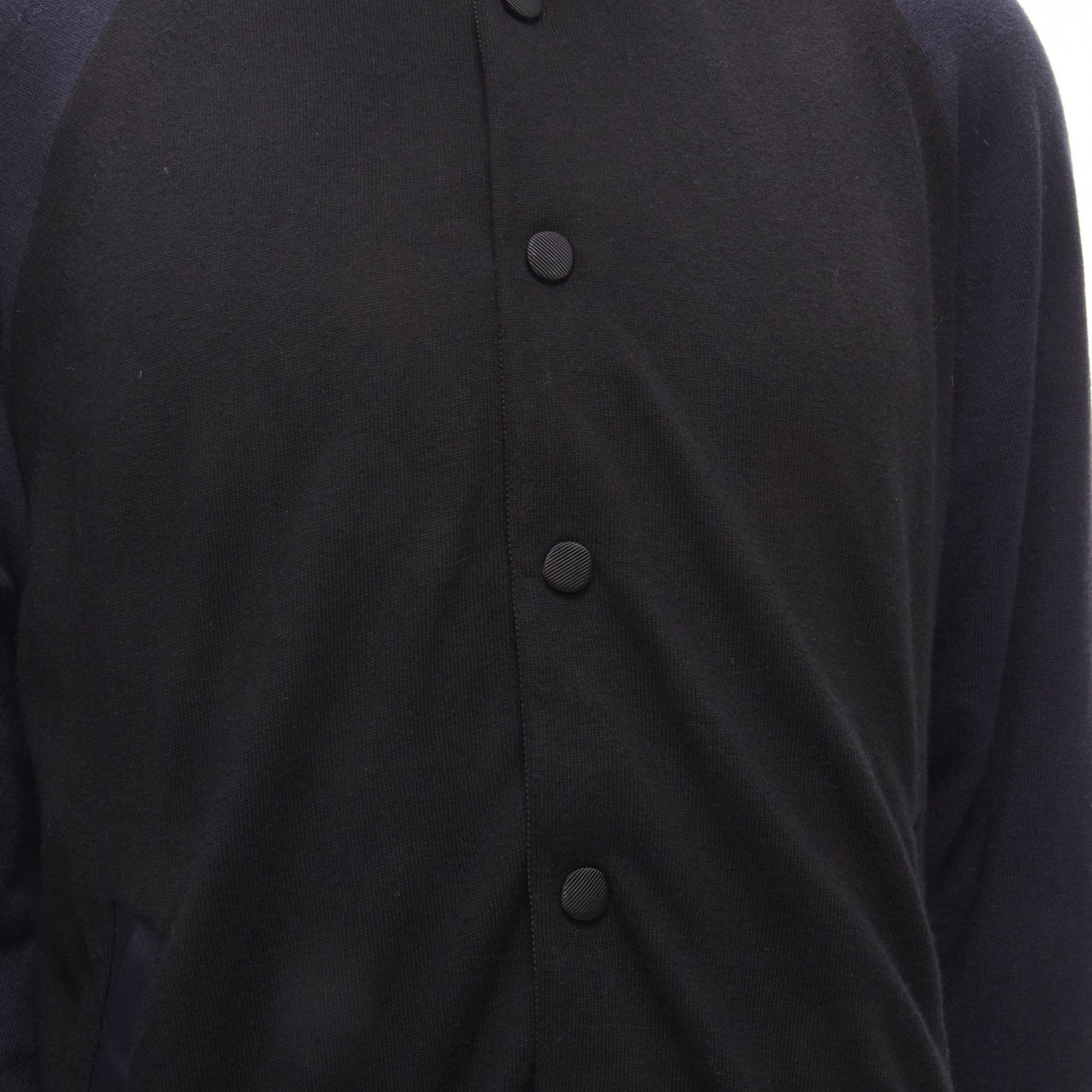Sacai SACAI navy black cotton cashmere blend white raglan bomber JP2 M Size US M / EU 48-50 / 2 - 9 Thumbnail