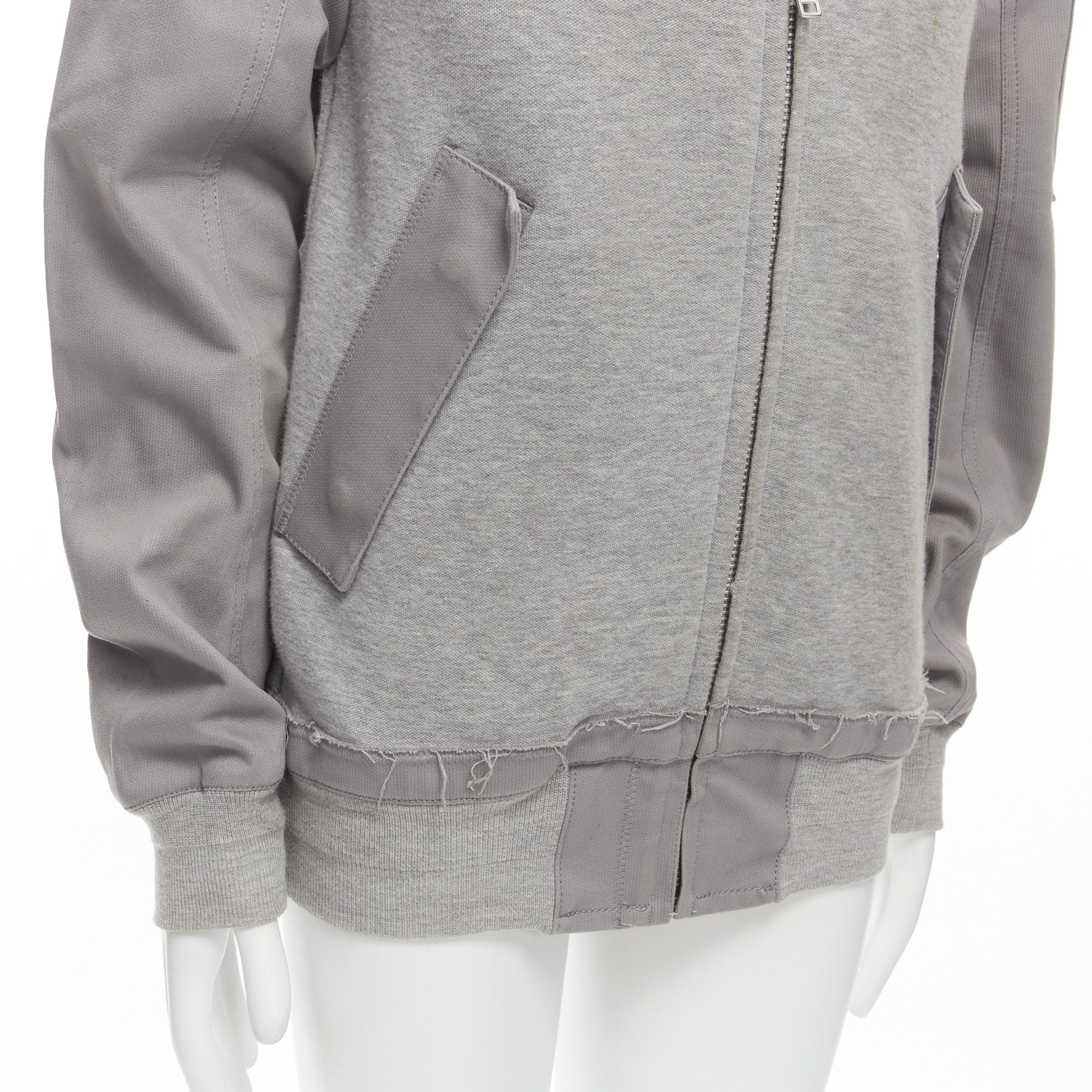 Sacai SACAI grey jersey contrast sleeves casual bomber jacket JP2 M Size US M / EU 48-50 / 2 - 7 Thumbnail