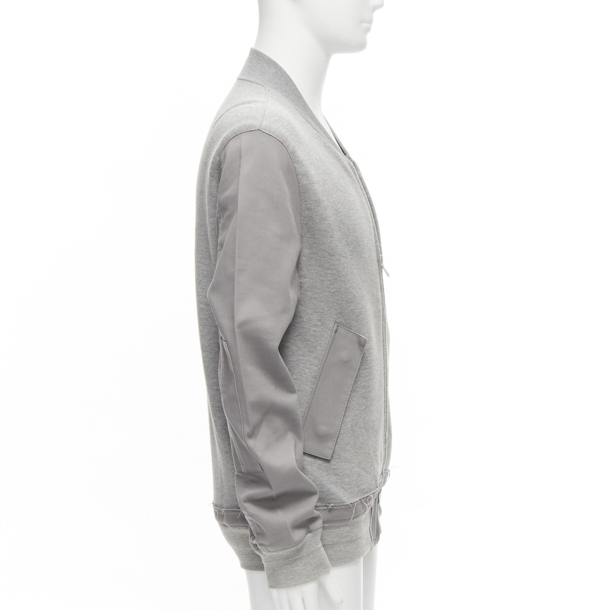 Sacai SACAI grey jersey contrast sleeves casual bomber jacket JP2 M Size US M / EU 48-50 / 2 - 4 Thumbnail