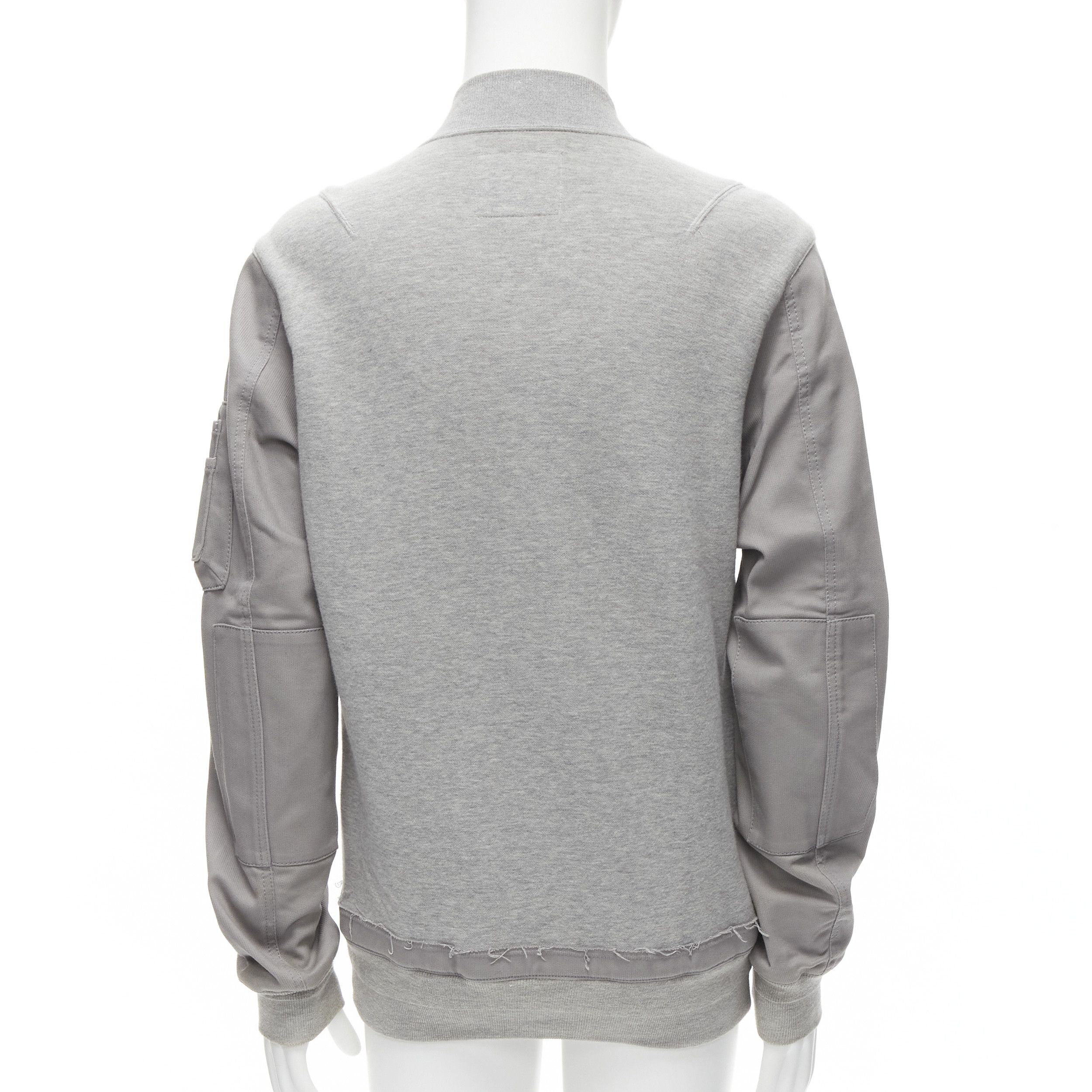 Sacai SACAI grey jersey contrast sleeves casual bomber jacket JP2 M Size US M / EU 48-50 / 2 - 5 Thumbnail