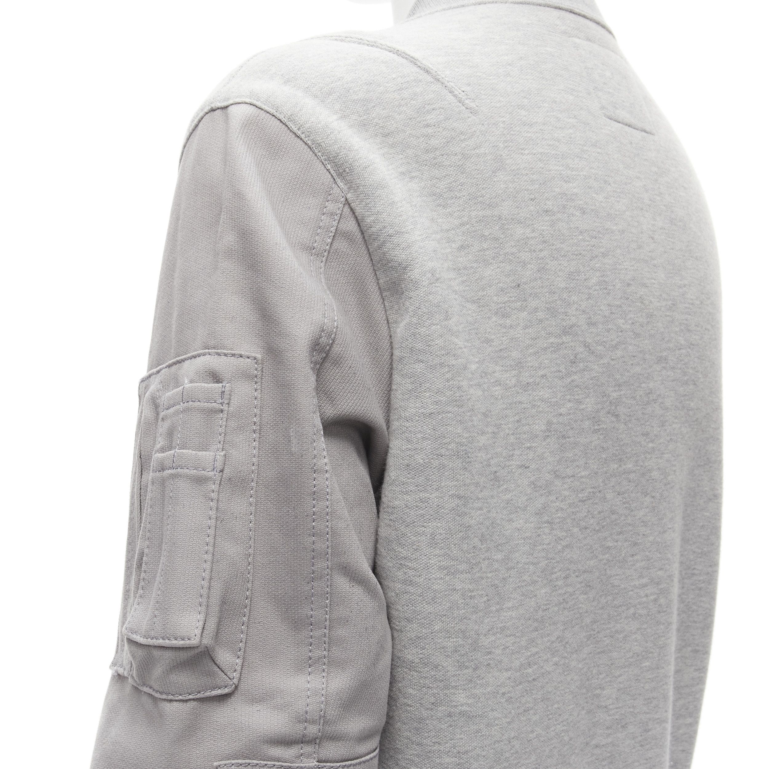 Sacai SACAI grey jersey contrast sleeves casual bomber jacket JP2 M Size US M / EU 48-50 / 2 - 8 Thumbnail