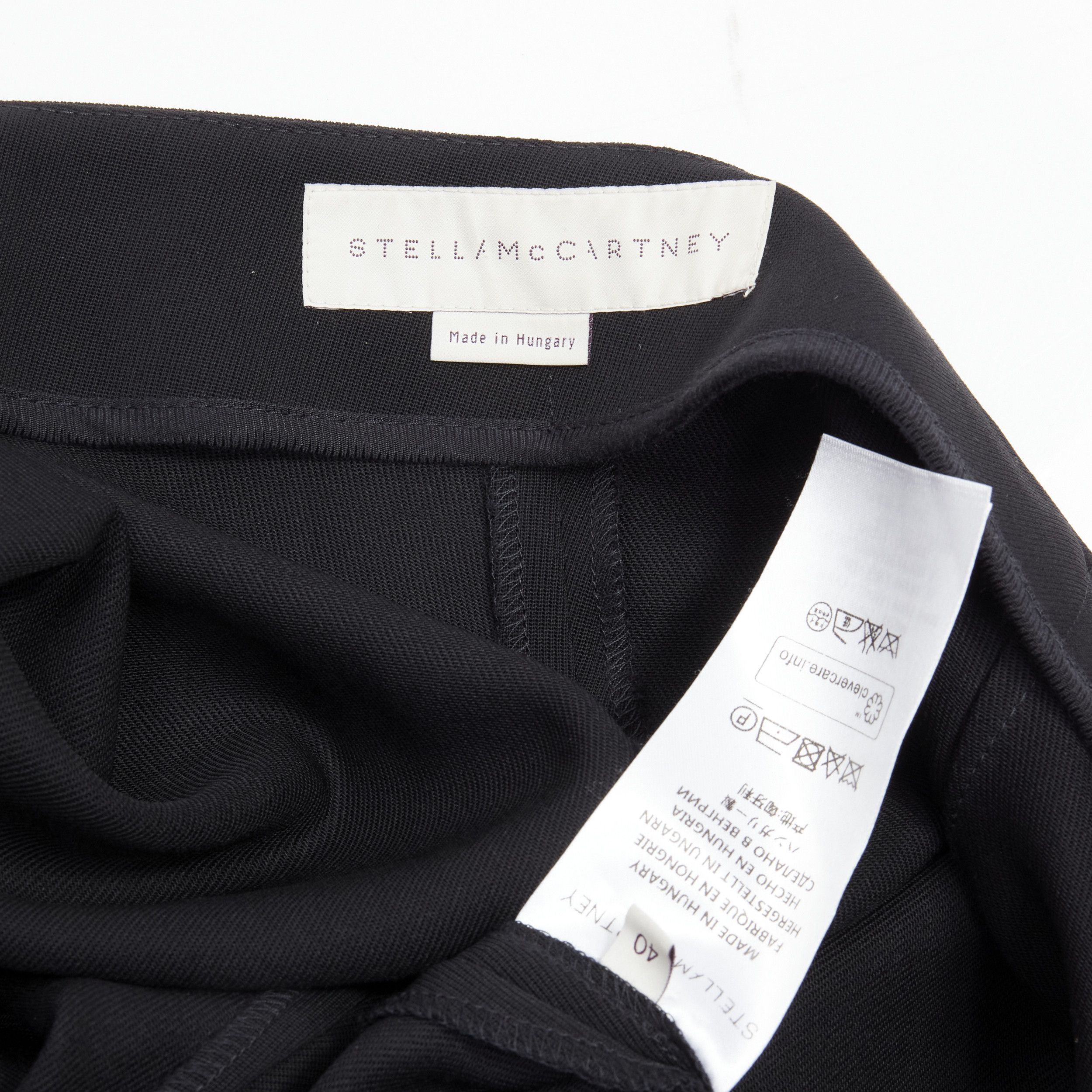 Stella McCartney STELLA MCCARTNEY 2015 wool black silver button embellished wide leg pants IT40 S Size 27" / US 4 / IT 40 - 10 Thumbnail