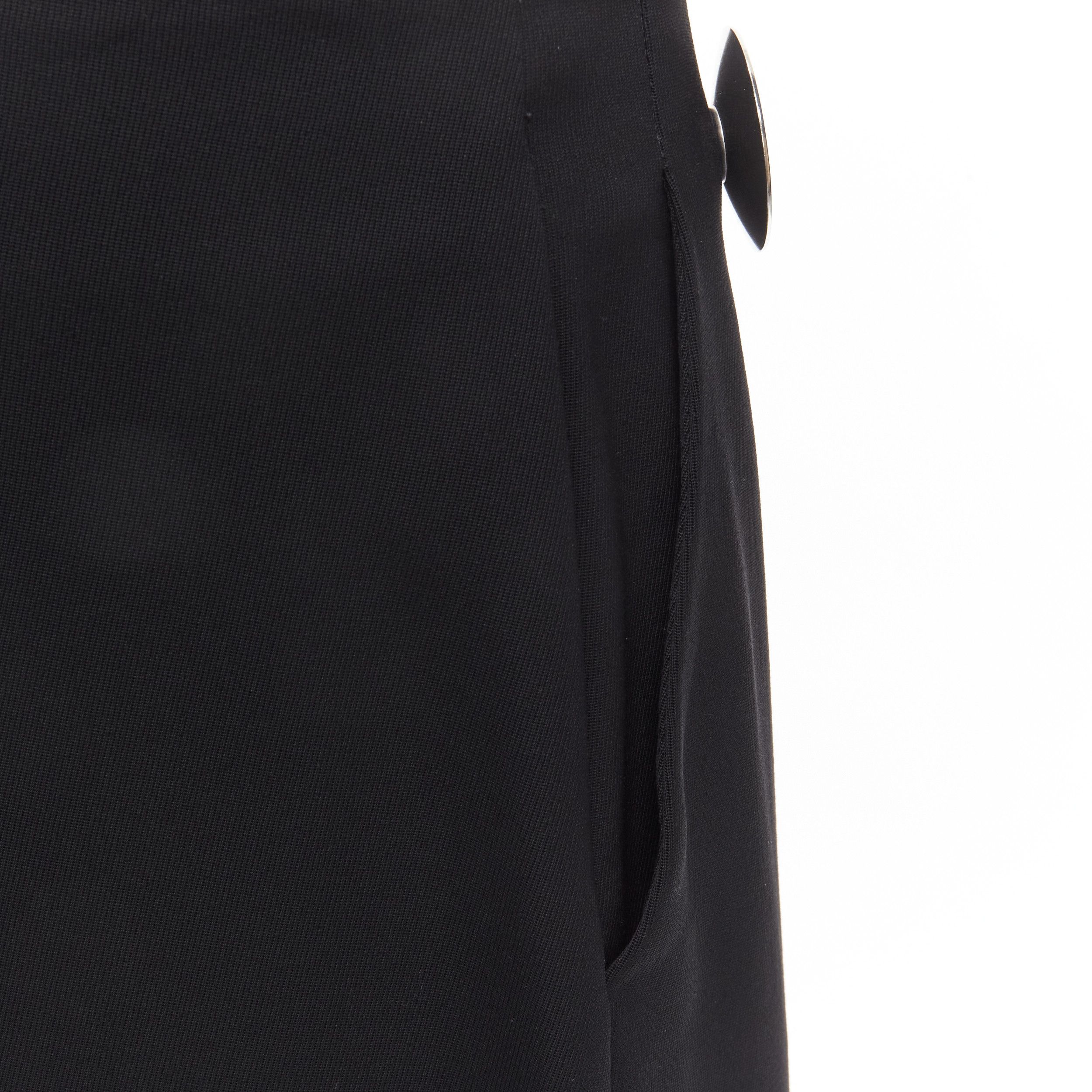 Stella McCartney STELLA MCCARTNEY 2015 wool black silver button embellished wide leg pants IT40 S Size 27" / US 4 / IT 40 - 8 Thumbnail